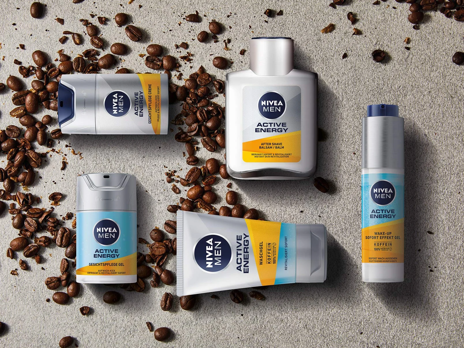 NIVEA MEN Active Energy After Shave Balsam (100 ml), rewitalizujący balsam po goleniu, pielęgnacja skóry po goleniu z kofeiną ze 100% naturalnego źródła