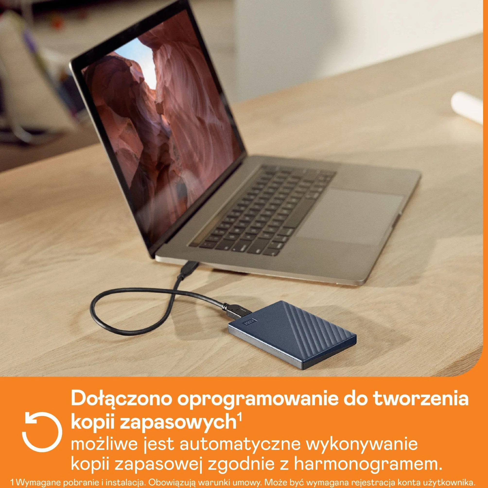 Western Digital My Passport WDBA2F0050BBL-WESN Zewnętrzny Dysk Twardy, Granatowy, 5 TB