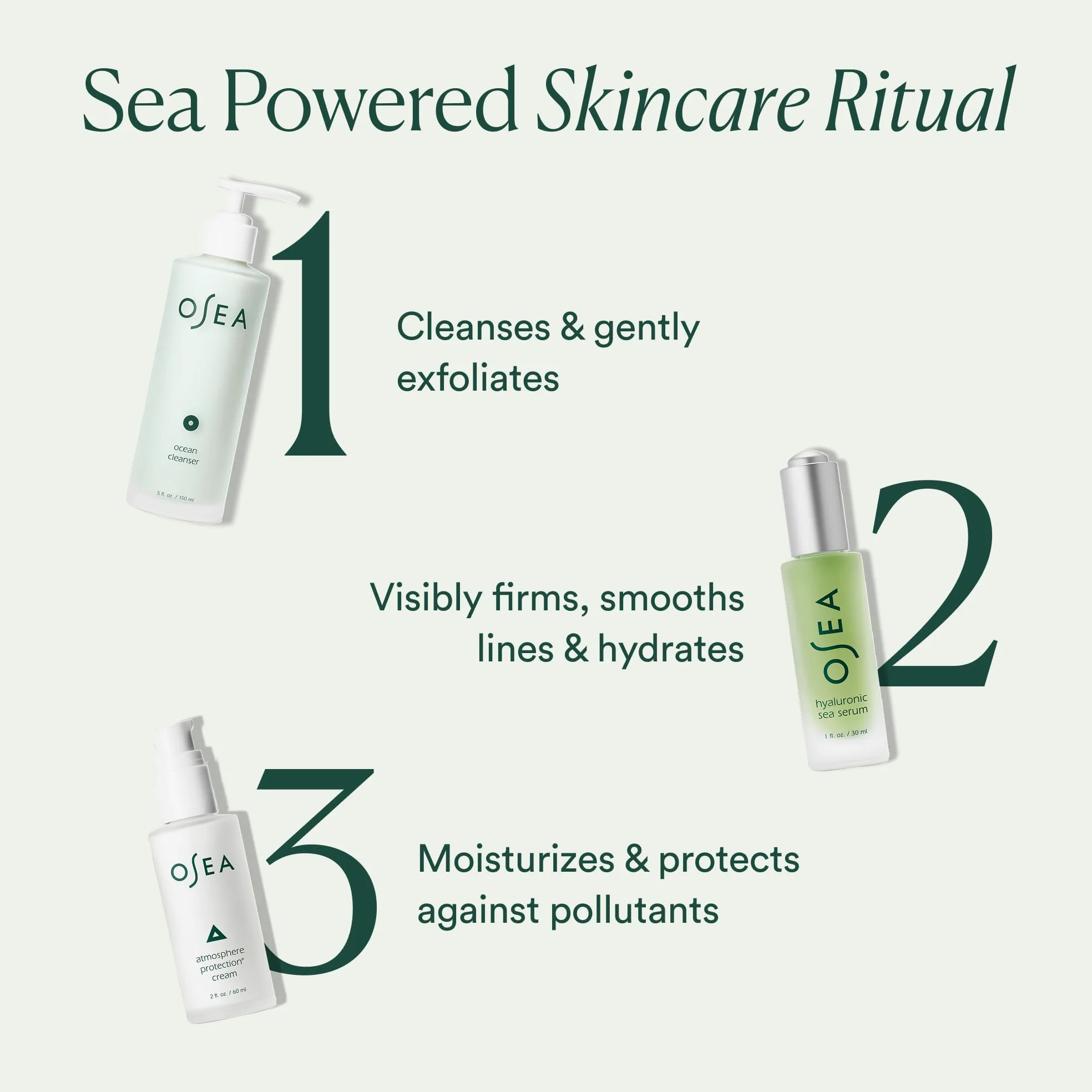 OSEA Ocean Cleanser 140 ml - Odżywczy żel do oczyszczania twarzy - bogaty w minerały płyn do mycia twarzy - delikatny środek do mycia twarzy - Clean Beauty Skincare - wegański i nieokrucieństwo płyn