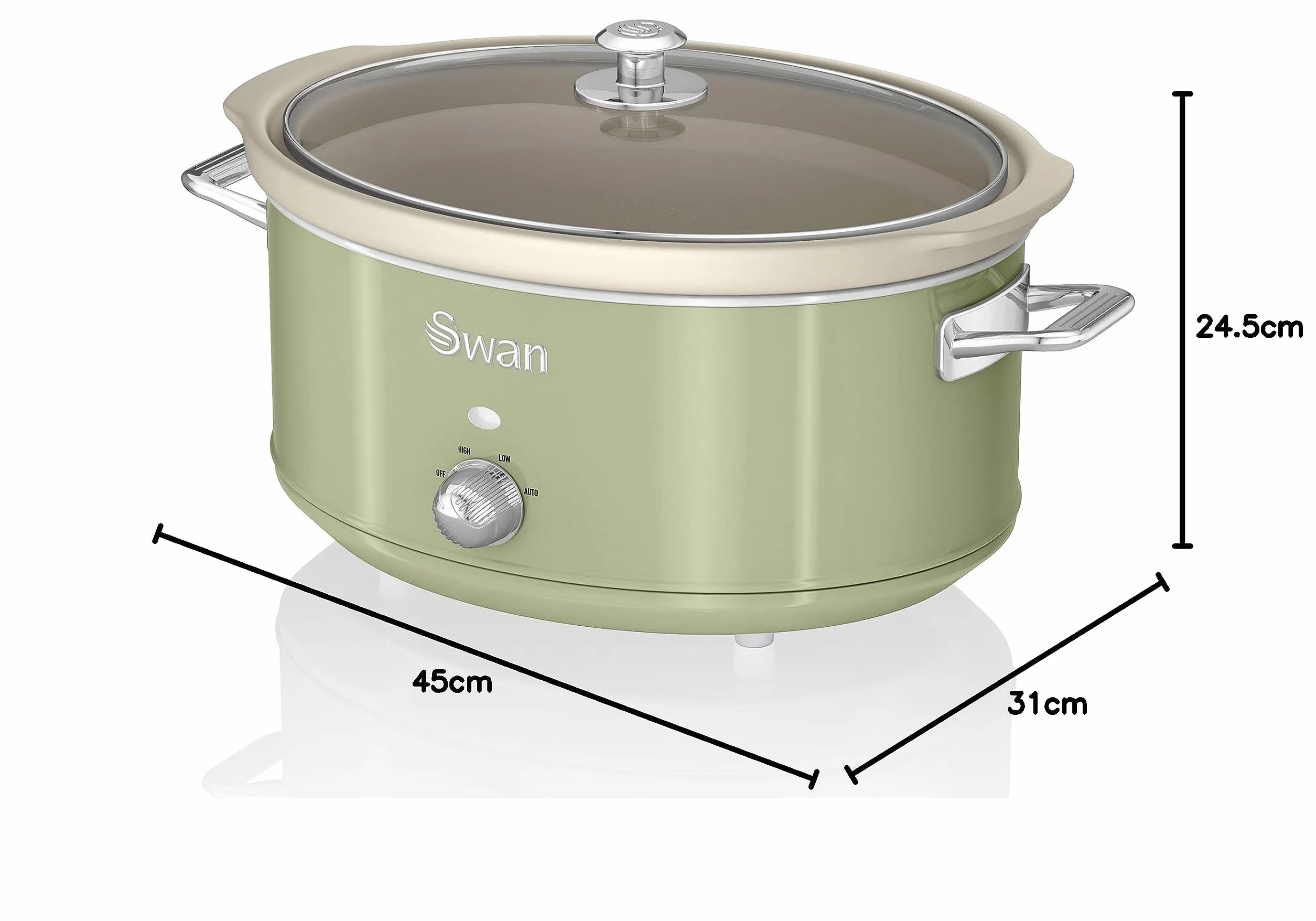 Swan Retro SF17031GNEU Wolna kuchenka 6,5 litra 320W Zielony