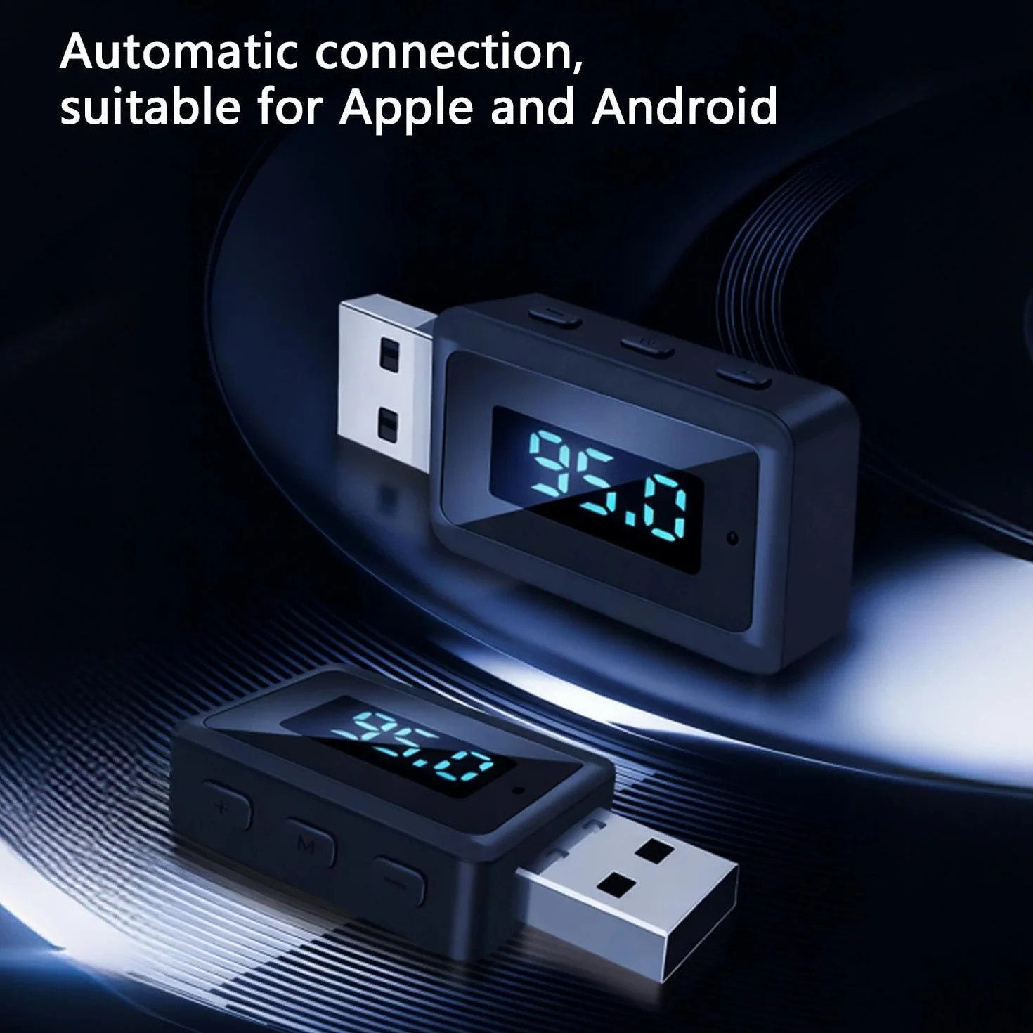 HENGBIRD Samochodowy nadajnik-odbiornik Bluetooth 5.3 Zestaw głośnomówiący Mini USB Power Car Kit Auto Stereo Bezprzewodowy adapter audio do radia FM samochodu