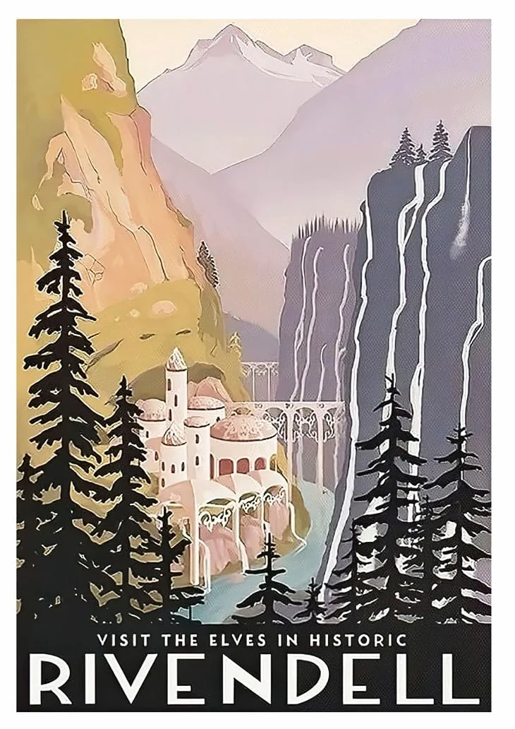 DKORARTE Zestaw 10 Arkuszy A4 Dekoracyjna Ściana do Zdjęć Salon Władca Pierścieni Hobbit 29,7 x 21 cm