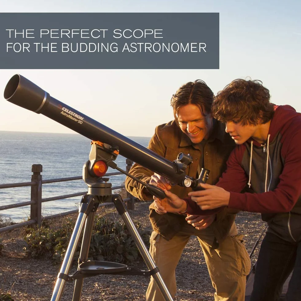 Celestron 21063 AstroMaster 90AZ Refractor Telescope, Dark Blue