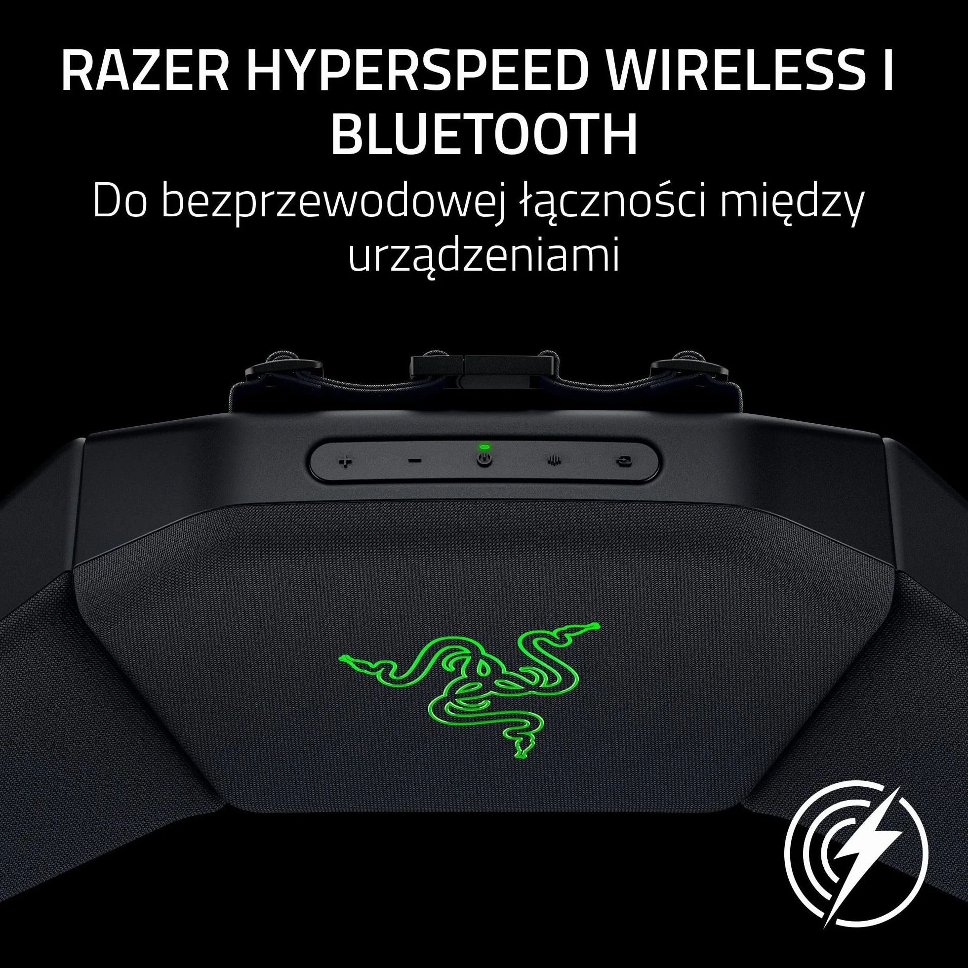 Razer Clio - Bezprzewodowa poduszka na głowę z dźwiękiem przestrzennym THX (wyściełana pluszowa wyściółka, 43 mm pełnozakresowe przetworniki, HyperSpeed Wireless i Bluetooth) Czarny