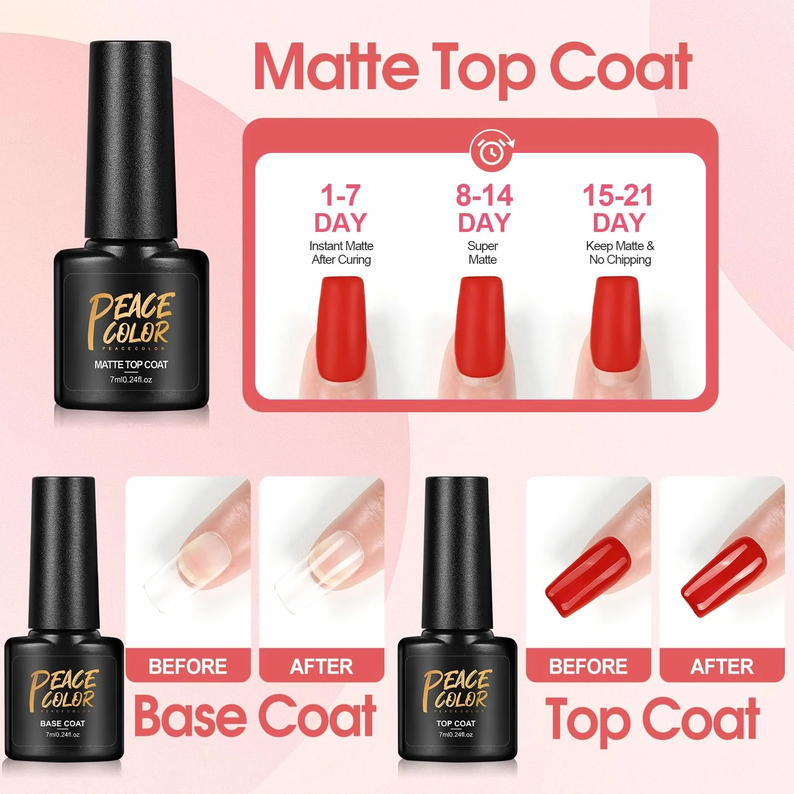 PEACECOLOR Poly Nail Gel zestaw do paznokci z lampą UV, 15 kolorów, zestaw 16 ml i slipsol Base Top Matte Coat paznokcie akrylowe do szybkiego przedłużania paznokci do samodzielnego wykonania