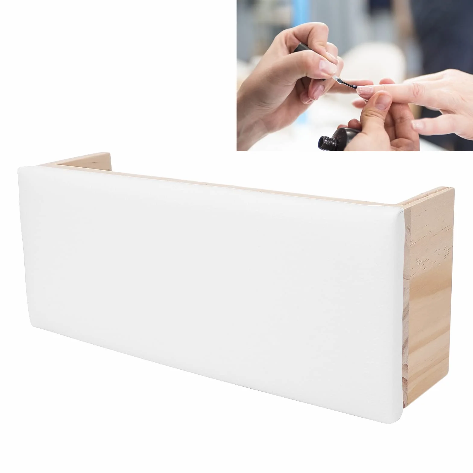 Podpórka do Paznokci, Profesjonalna Poduszka do Zdobienia Paznokci Miękka Skóra PU Podłokietnik do Paznokci Poduszka Manicure Podpórka do Paznokci do Salonu Paznokci i Użytku Domowego(biały)