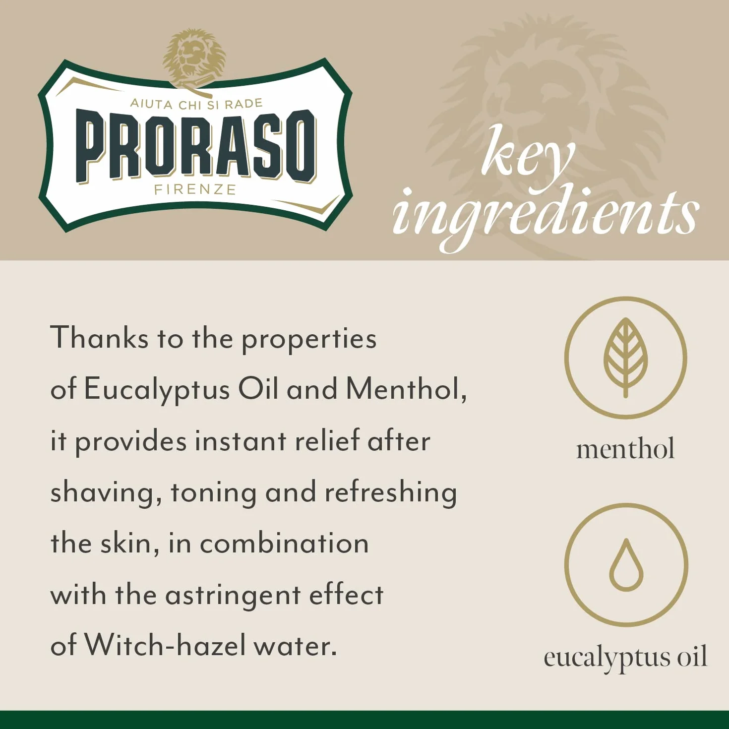 Proraso Odświeżający Tonowanie Płyn po Goleniu Balsam 100 ml Zielony
