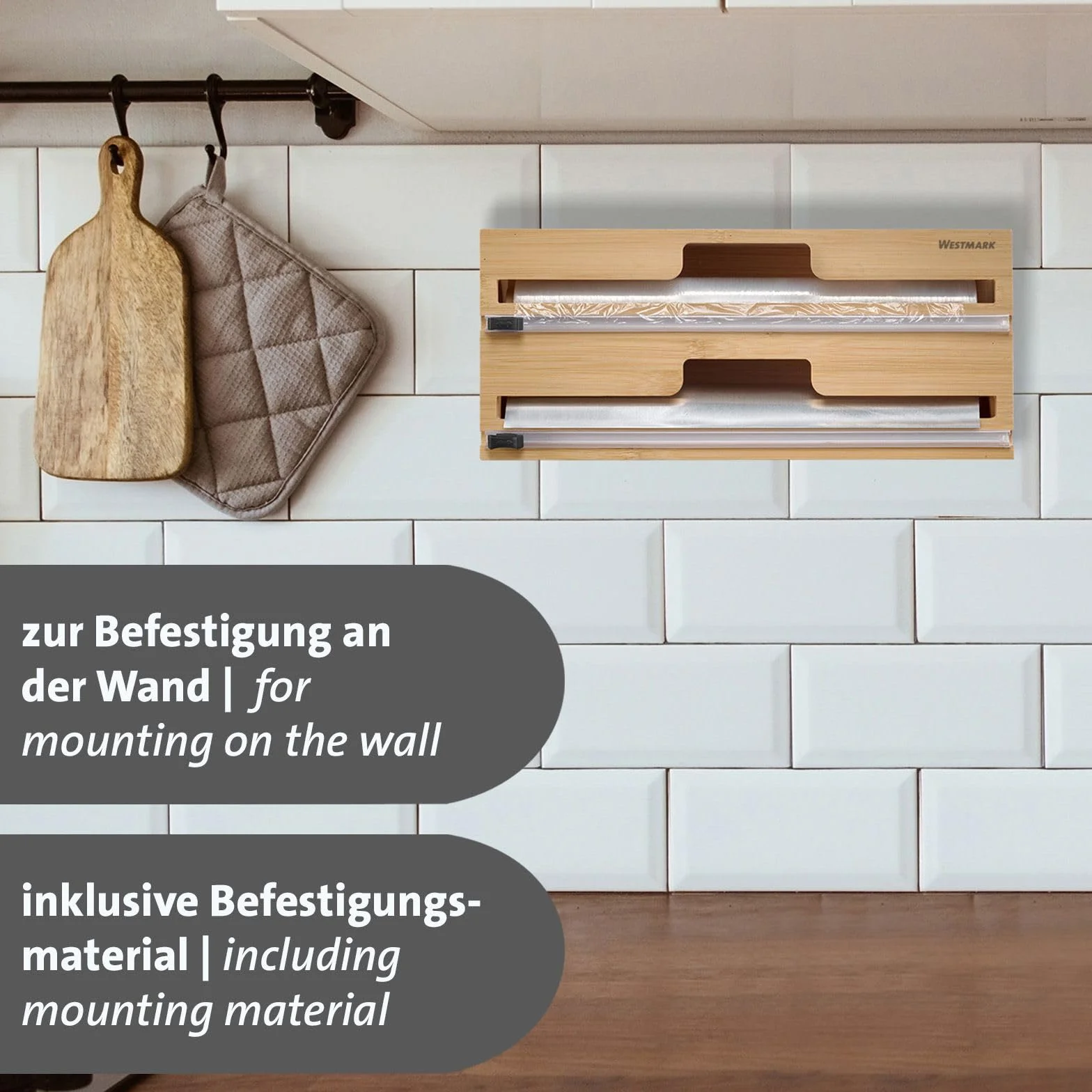 Westmark Dyspenser do folii aluminiowej i spożywczej z obcinaczem, bambus, do 31 cm
