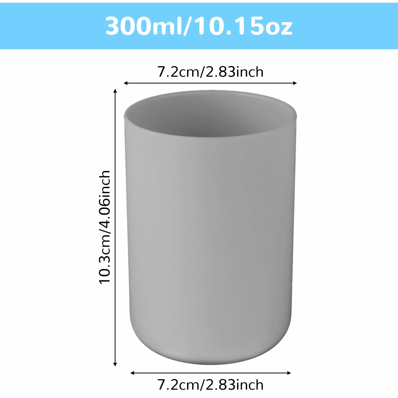 Dimeho kubek do mycia zębów 300 ml szary