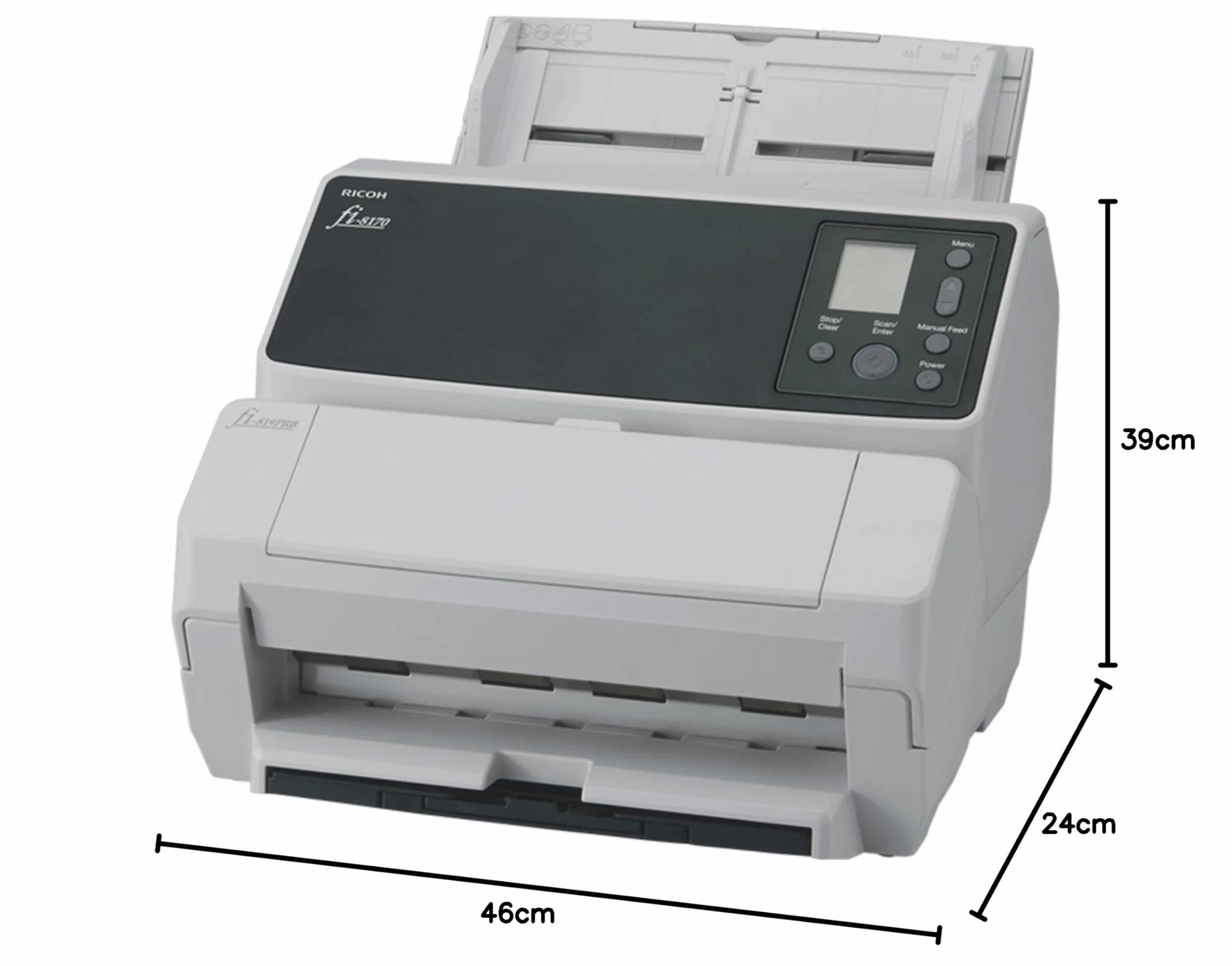 RICOH fi-8170 - Skaner Grup Roboczych Dwustronny A4 z Automatycznym Podajnikiem Dokumentów, Gigabit Ethernet, USB 3.2, Źródło światła LED, 70 str./140 obrazów/min