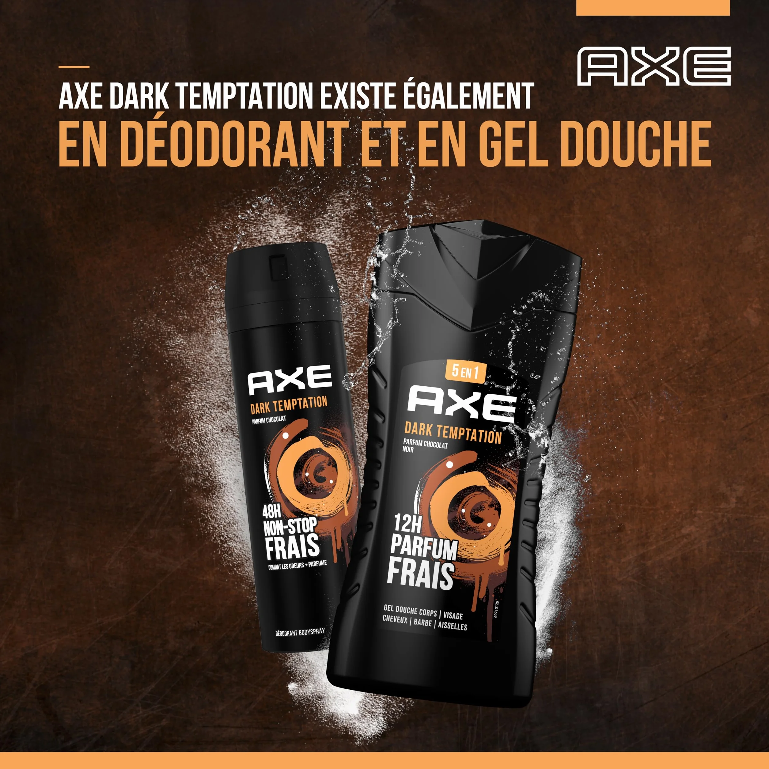 Axe woda toaletowa Dark Temptation, perfumy czarnej czekolady i przyprawy, wydajność i świeżość 24 godziny - butelka 100ml