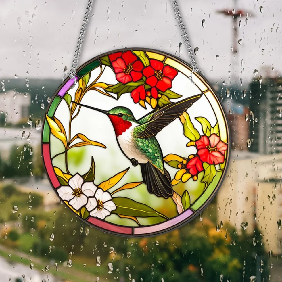 Witraż Suncatcher Ptak Akryl z Haczykiem Prezent Urodzinowy