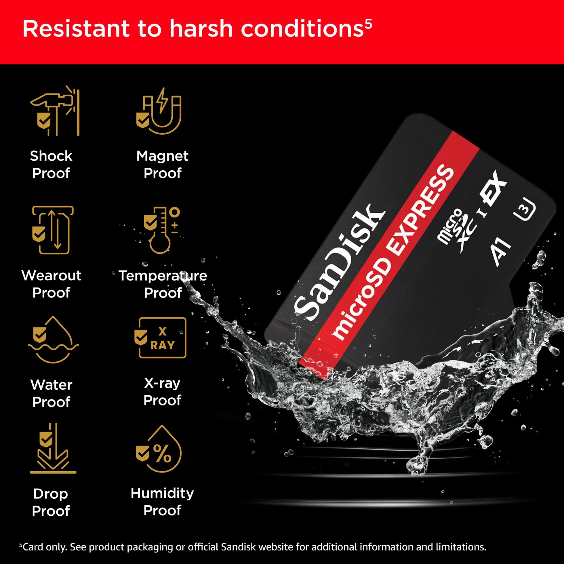SanDisk MicroSD Express 512GB, karta mSD, prędkość odczytu do 880 MB/s, prędkość zapisu do 650 MB/s, stała prędkość zapisu 220 MB/s, technologia SanDisk QuickFlow, ThermAdapt, UHS-I, U3, C10