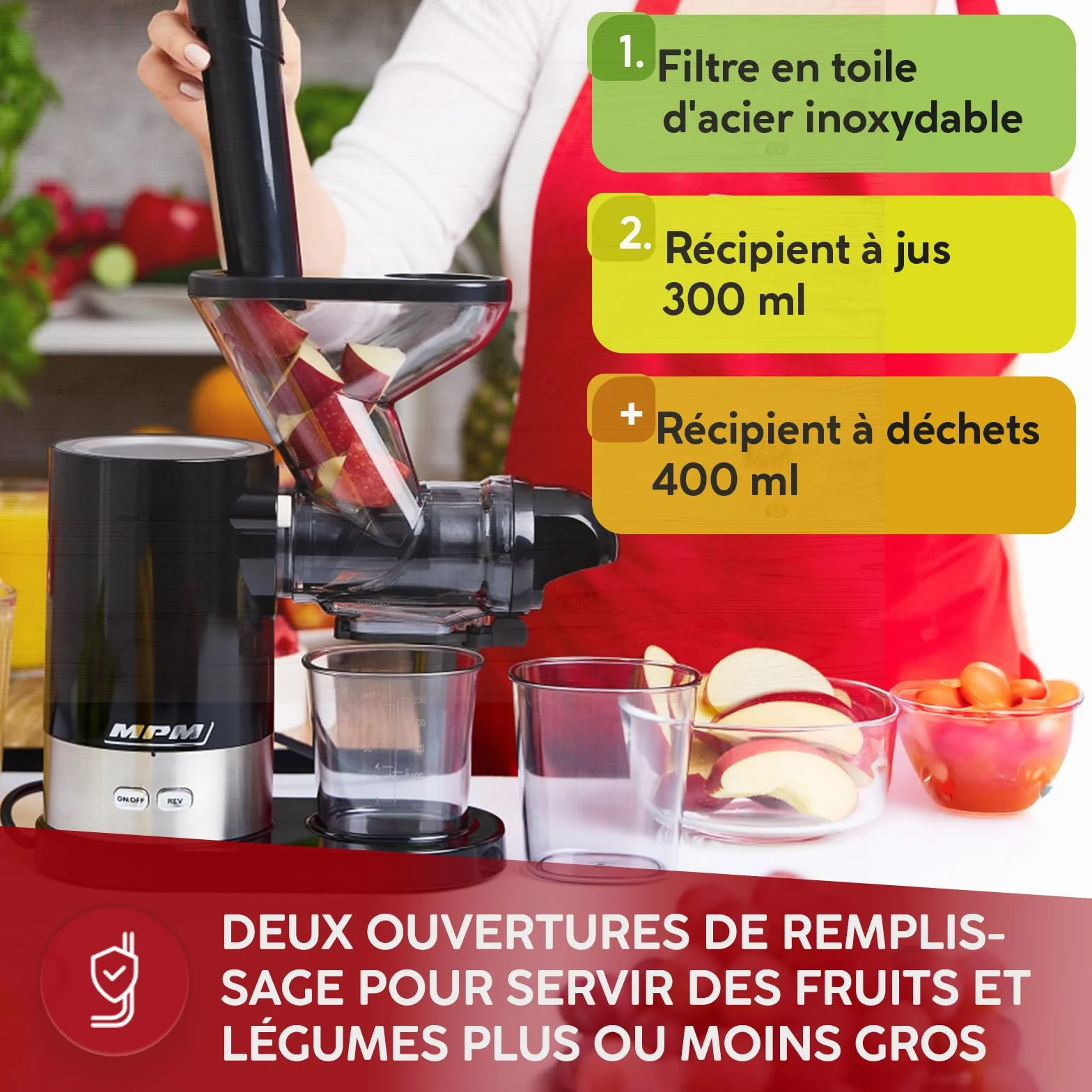 Sokowirówka MPM MSO-17 Slow Juicer 450 W stal nierdzewna