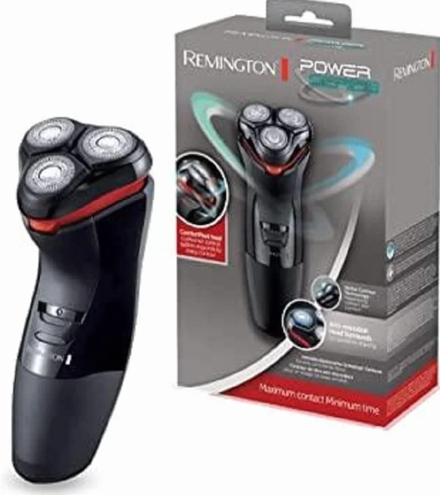 Remington golarka męska, elektryczna, rotacyjna, podwójne pierścienie tnące, ostrza ze stali szlachetnej, trymer precyzyjny Power Series PR1330