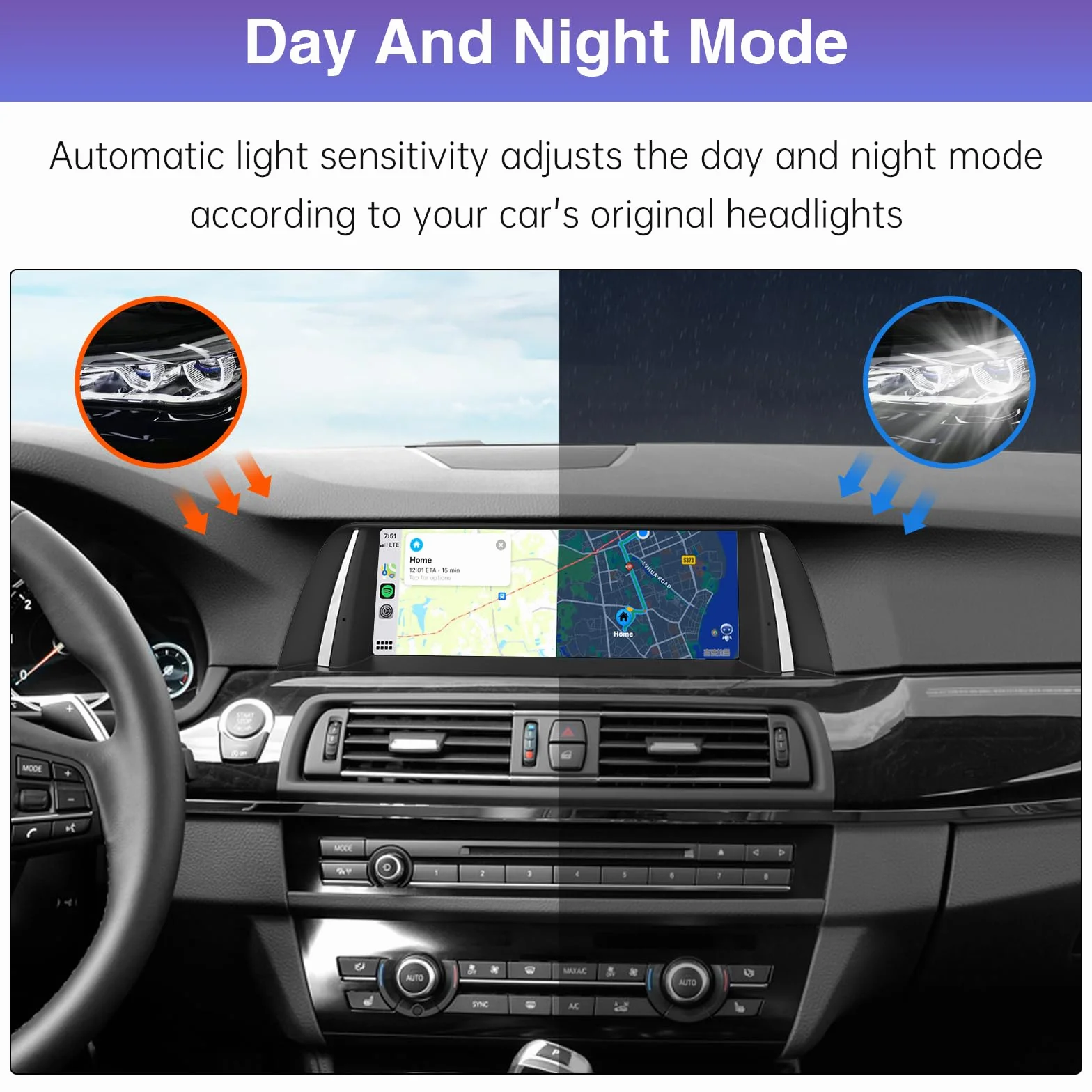 Road Top Radio samochodowe,10,25 cala Ekran dotykowy Carplay dla BMW 5 serii F10/F11 2010-2011 rok z systemem CIC, obsługa bezprzewodowego Carplay/Android Auto/Mirrorlink/Nawigacja