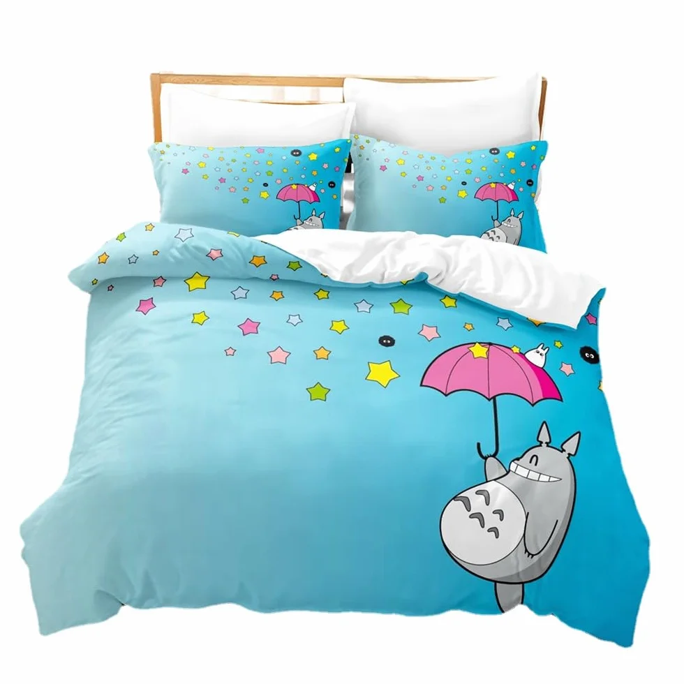 Cartoon Animation zestaw 2-częściowy, poszwa na kołdrę z nadrukiem 3D, pościel dziecięca 135 x 200 cm i poszewki na poduszki dla chłopców i dziewczynek (A3, 155 x 220 cm + 75 x 50 cm)