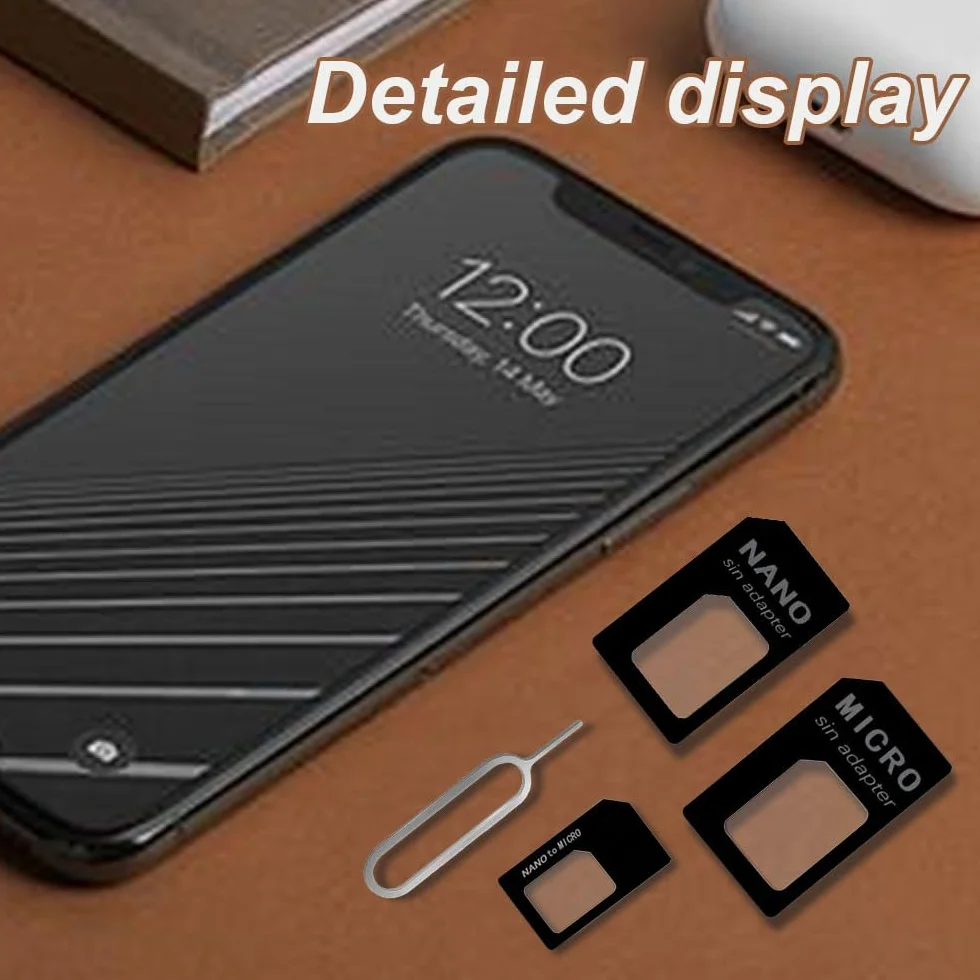 CCLKHY 3 w 1 zestaw adapterów Nano SIM, zestaw adapterów Nano-SIM, adapter karty SIM z wypychaczem SIM, kompatybilny ze smartfonem