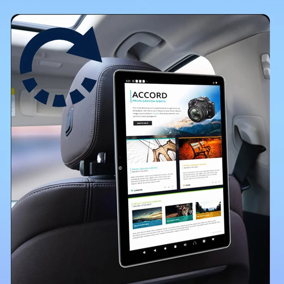 Zestaw 2 x zagłówek samochodowy monitor 10,5" ekran dotykowy Android Bluetooth WiFi 4G LTE