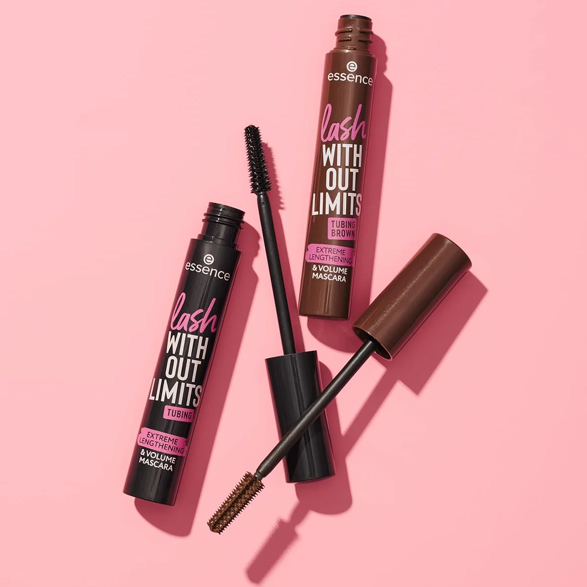 essence Brązowa maskara do rzęs lash WITHOUT LIMITS TUBING EXTREME LENGTHENING & VOLUME, zwiększenie objętości, wydłużanie (13ml)