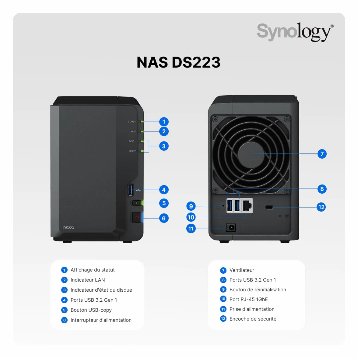 NAS Server Synology Disk Station DS223