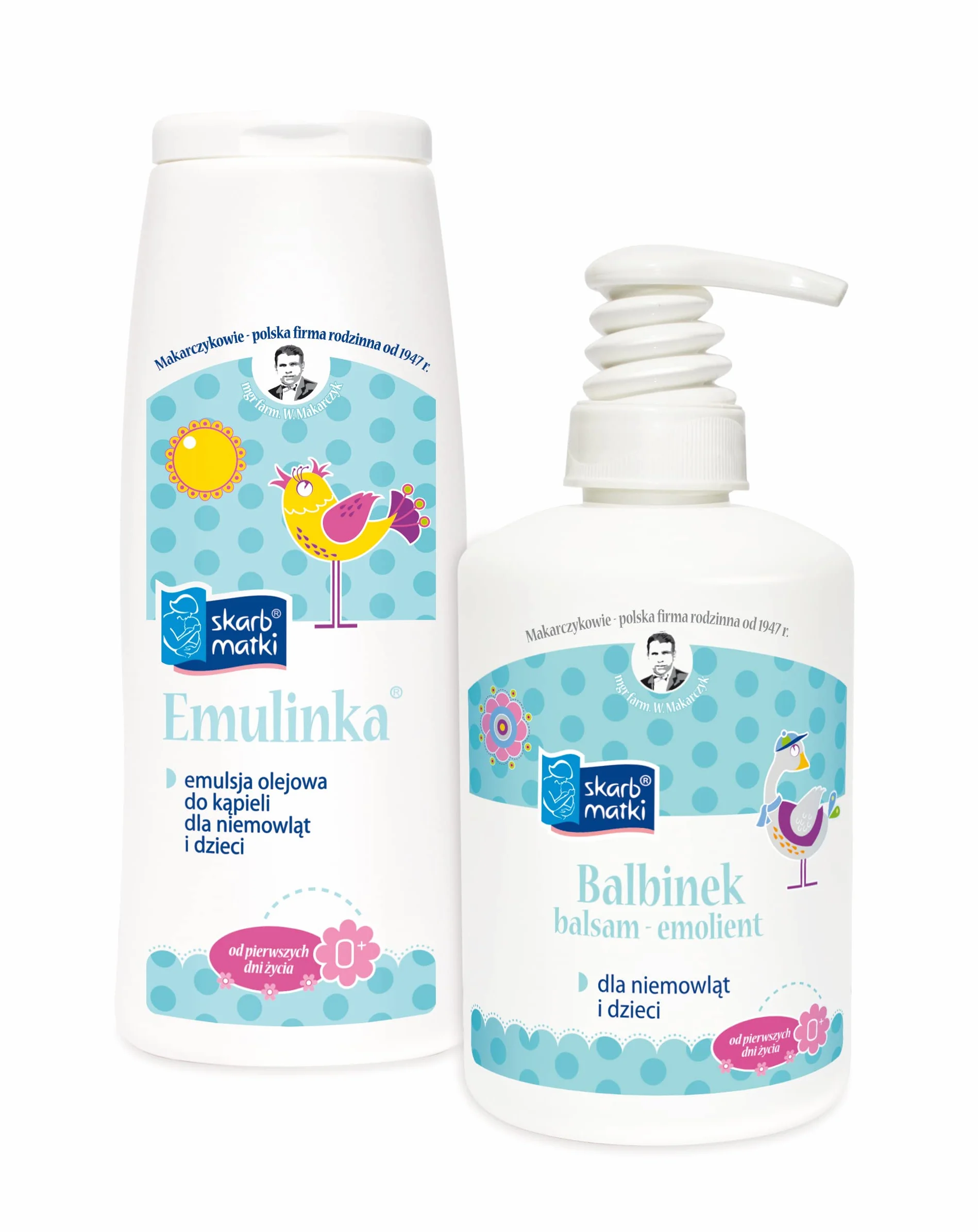Skarb Matki Zestaw Emolientów: Emulsja olejowa do kąpieli dla niemowląt i dzieci 250ml + Balbinek balsam - emolient dla niemowląt i dzieci 275 ml