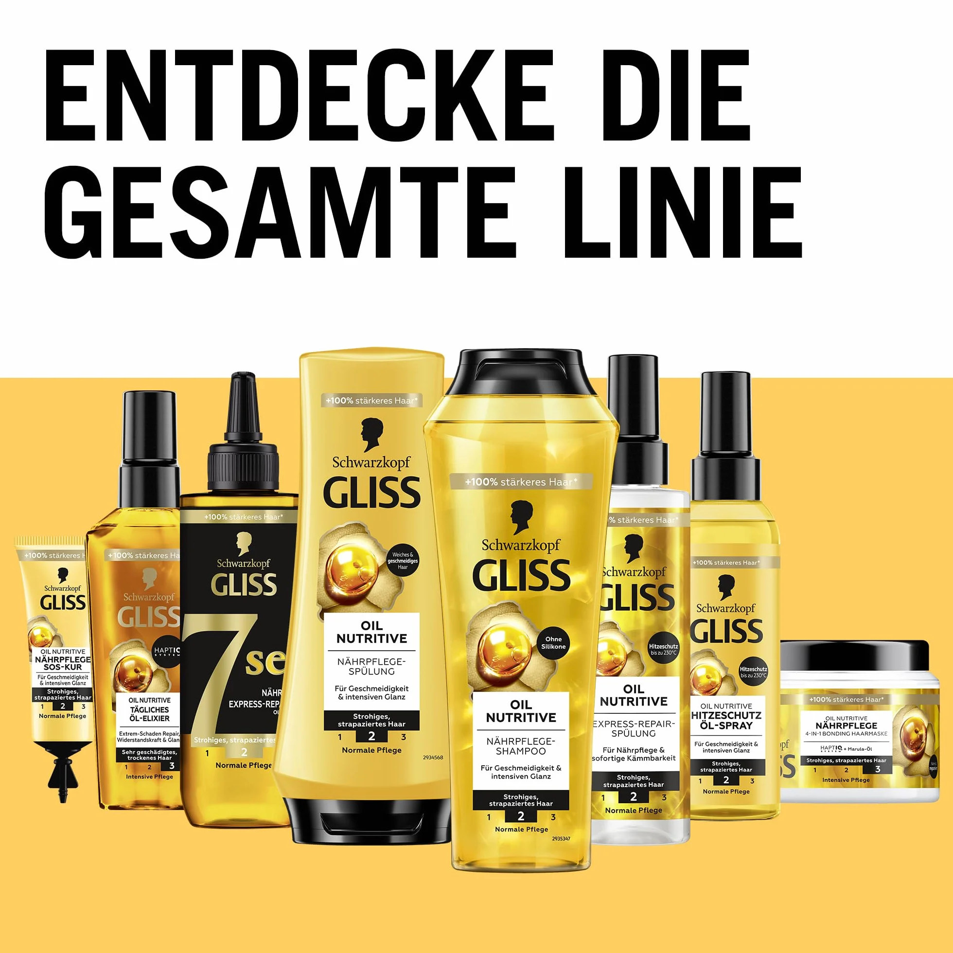 Gliss 4 w 1 kuracja odżywcza Oil Nutritive (400 ml), kuracja do włosów z systemem HAPTIQ i olejkiem Marula odżywia słomkowe, zniszczone włosy, maska do włosów zapewnia zmysłową elastyczność
