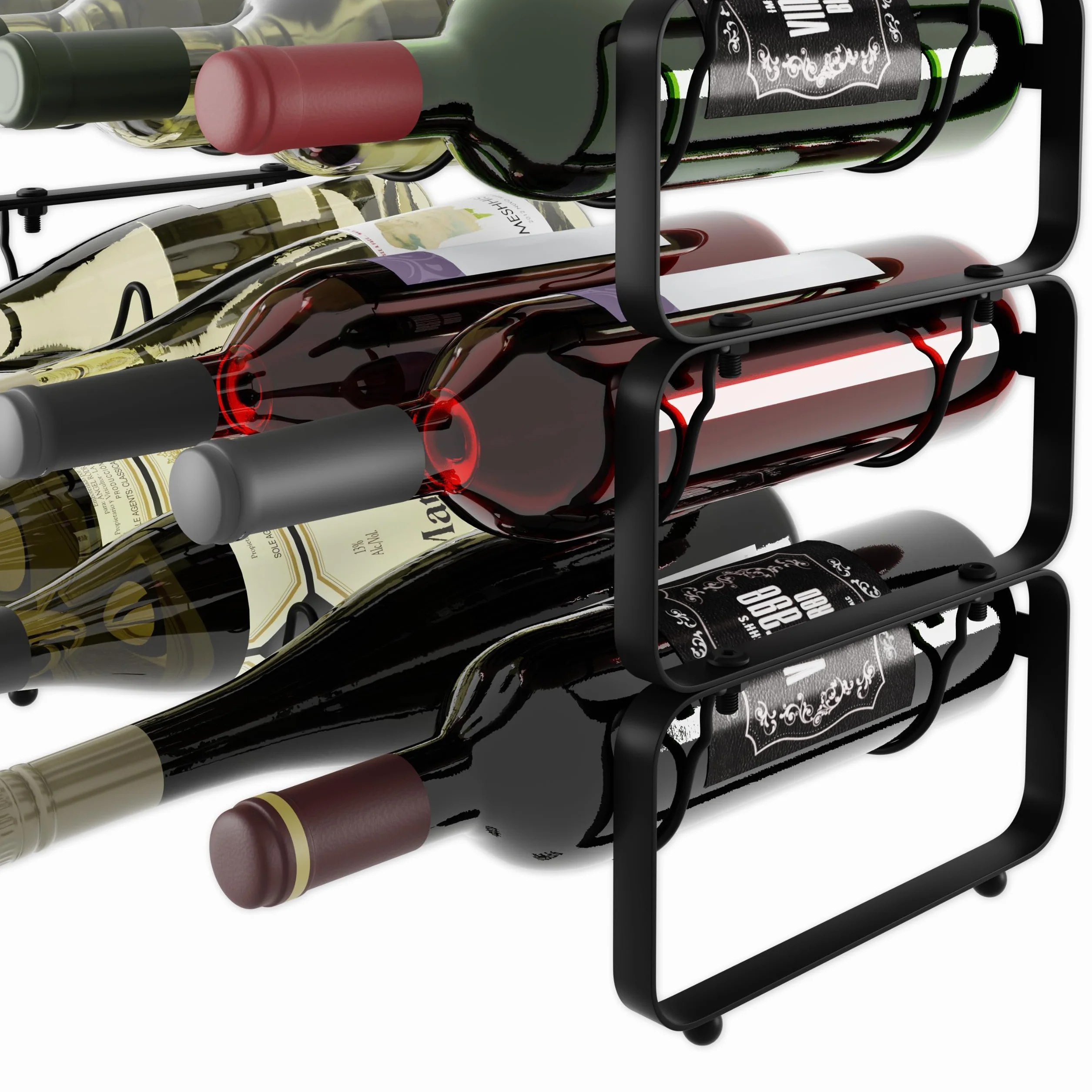 Lenmar LOFT metalowy regał na wino 40x28x20 cm 12 butelek