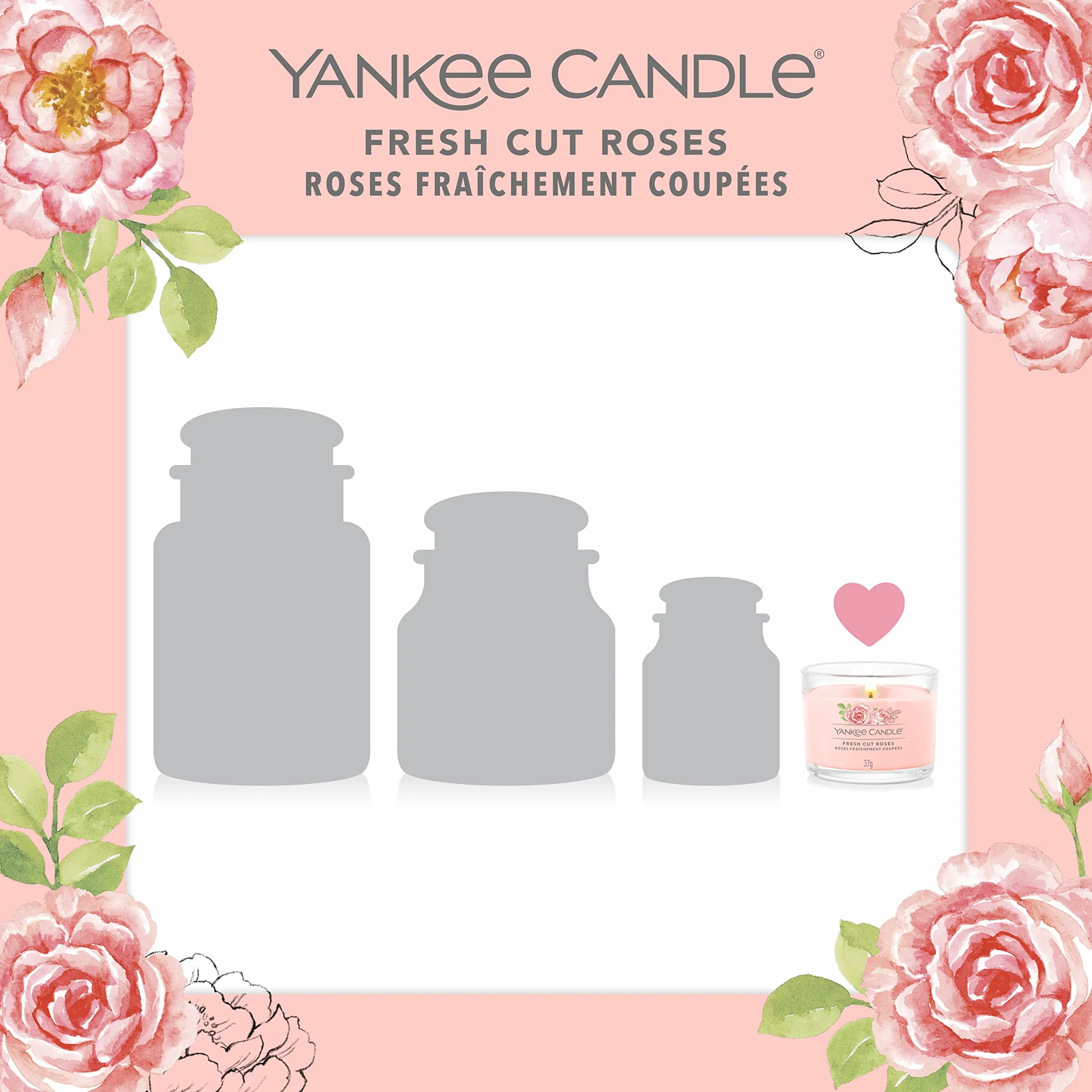 Yankee Candle Świece zapachowe zestaw upominkowy wotywne różami wosk sojowy 3 szt