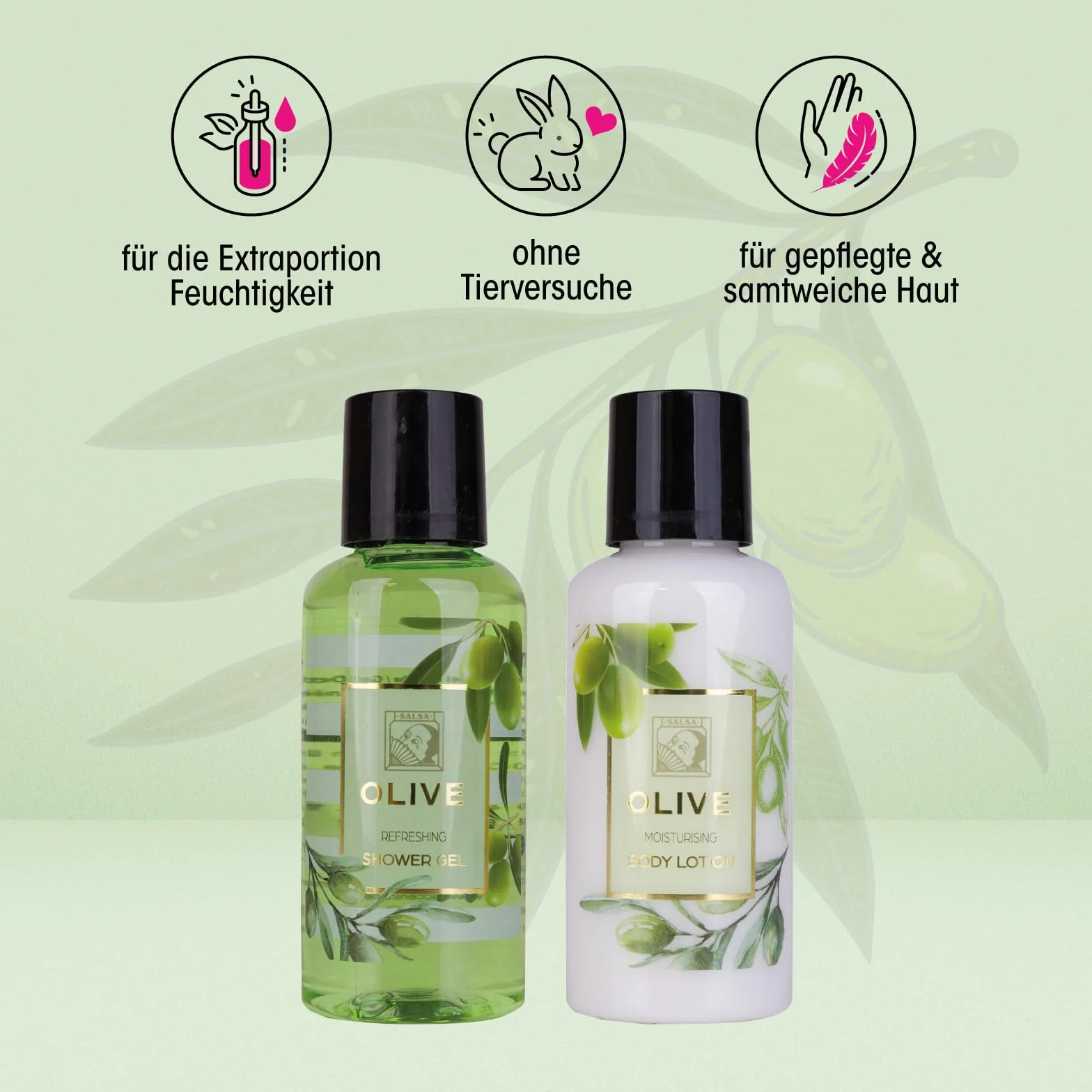 Accentra Zestaw prysznicowy OLIVE 2-częściowy żel pod prysznic balsam do ciała prezent wellness