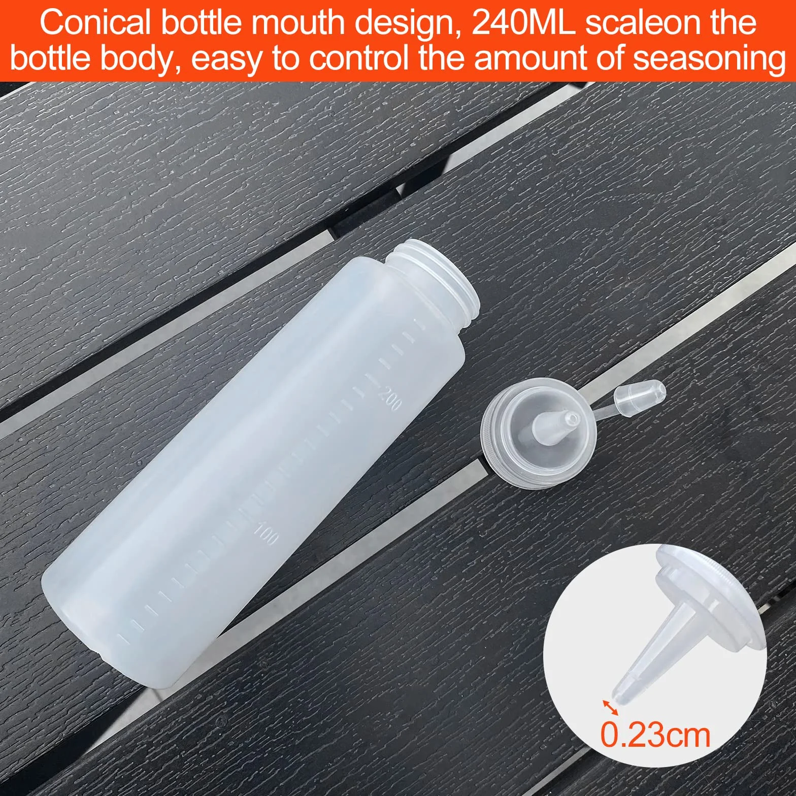 Gvolatee Squeeze Bottle 240 ml plastiku biały 4pcs