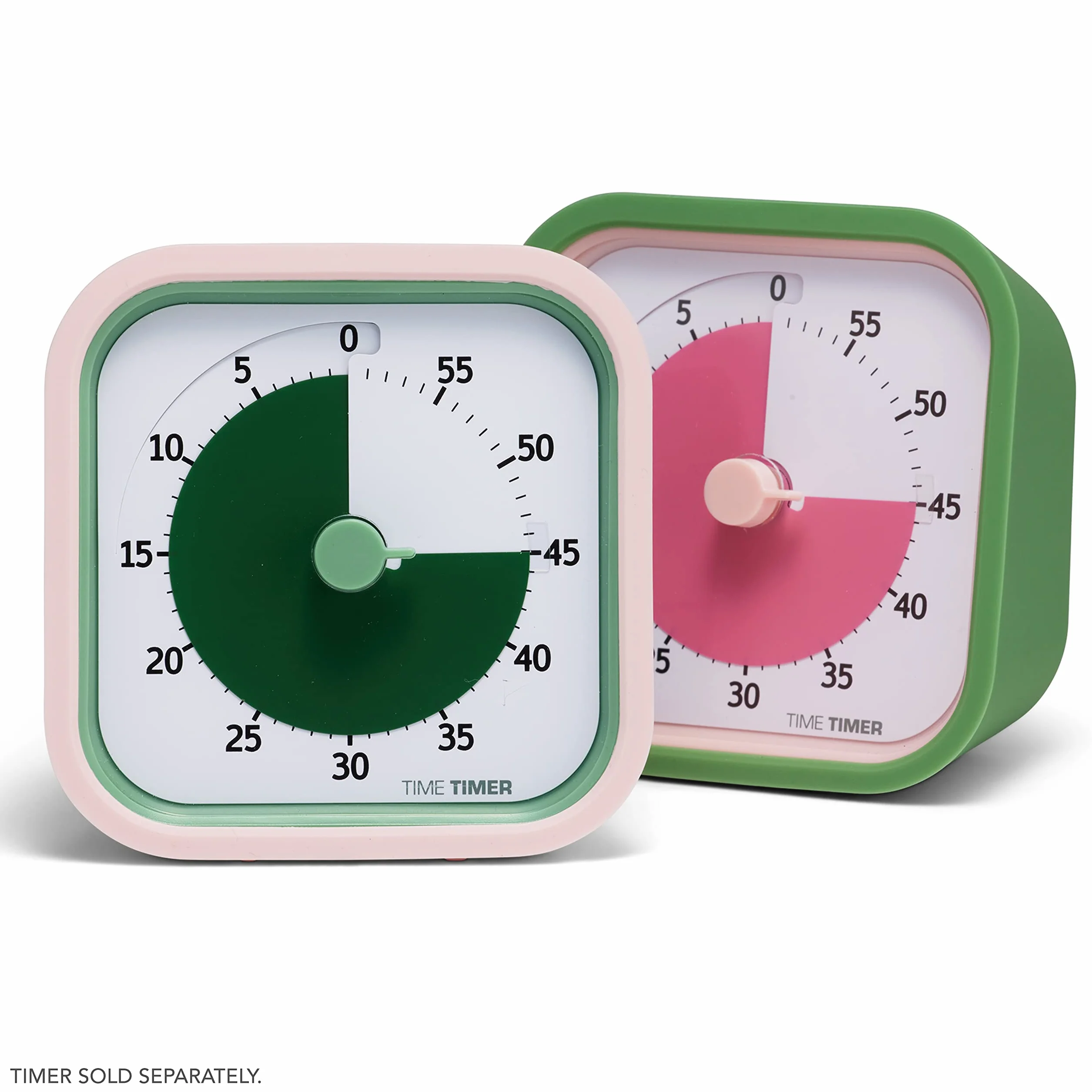 Obudowa do TIME TIMER MOD Home – 60 minut wizualny timer Home Edition dla dzieci – nauka domowa, timer do szkoły, stołu biurowego i spotkań z cichą pracą, 2 sztuki w opakowaniu (różowy i zielony)