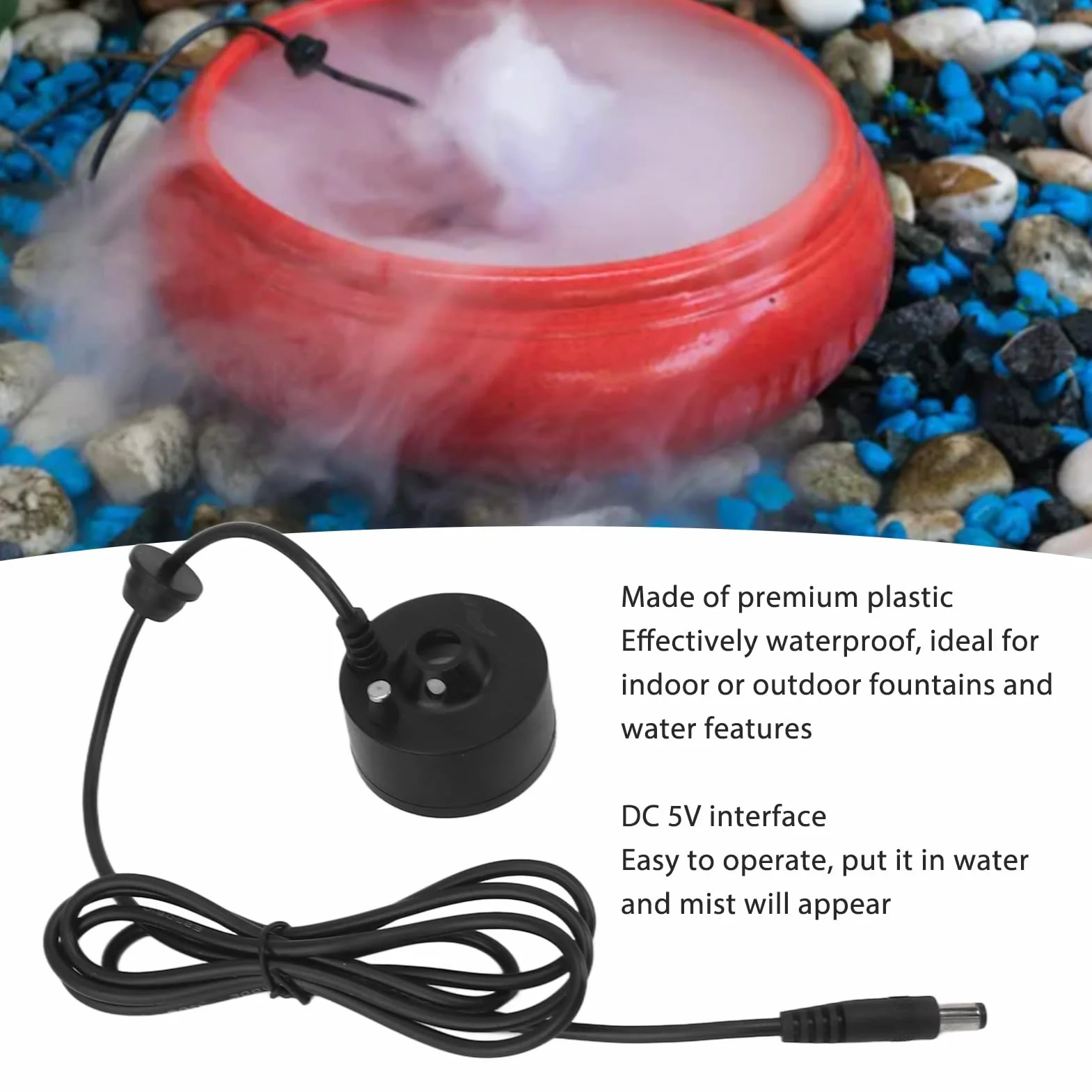 Mist Maker, Kompaktowy Ultradźwiękowy Generator Mgły z mocą 5 V DC na Dekoracje świąteczne na Halloween
