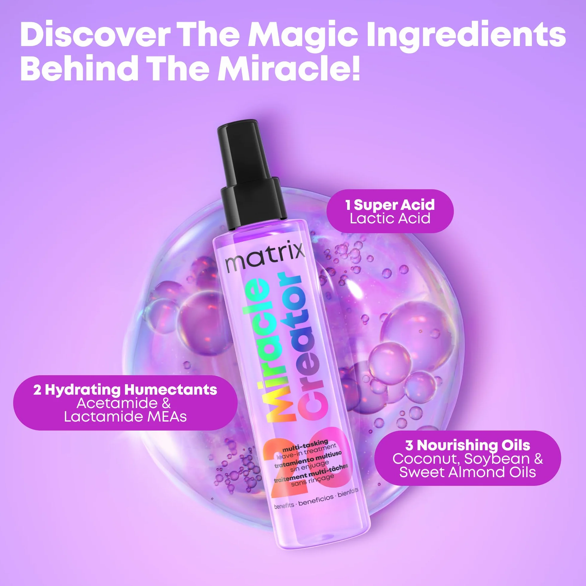 Matrix Wielozadaniowy spray zapachowy, ochrona przed przegrzaniem, profesjonalna stylizacja, Miracle Creator, 100 ml