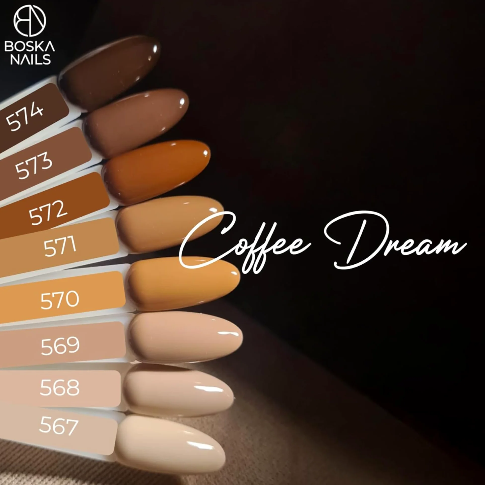 Coffee Dream zestaw żelowych lakierów do paznokci, 8 x 6 ml, jesienny brąz, beż, UV/LED, lakier hybrydowy, wysoka pigmentacja, długotrwały do 3 tygodni, Nail Art DIY, zestaw do manicure, żelu