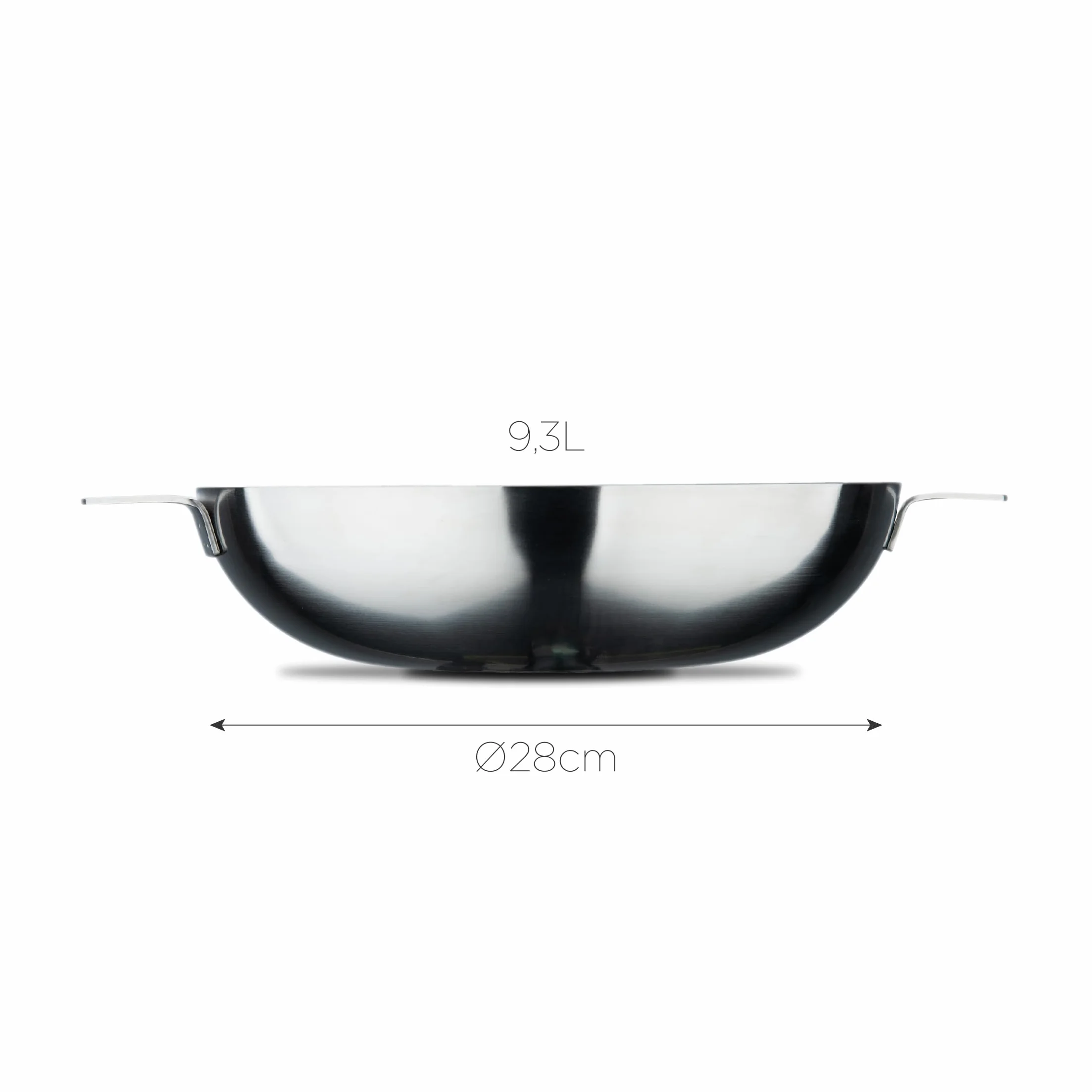 MasterPro SIGMA wok bez pokrywki, 28 cm, stal nierdzewna, stal nierdzewna, ceramiczna, szwajcarski kryształ, długi uchwyt, odpowiedni do wszystkich kuchni, zalecane mycie ręczne