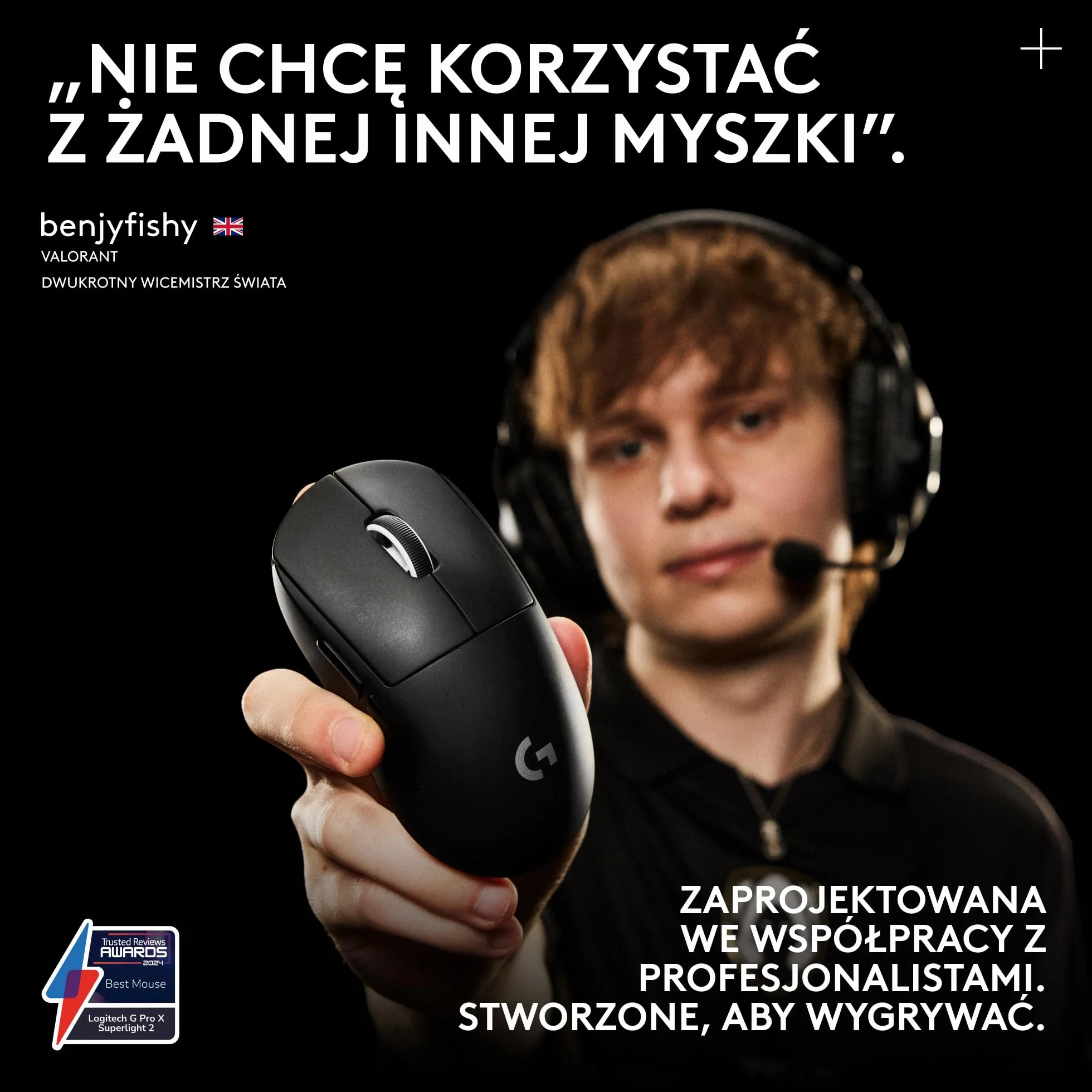 Logitech G PRO X SUPERLIGHT 2, bezprzewodowa mysz do gier, Pro-Grade mysz waga 60 g, Östeuropa Version,5 programowalnymi przyciskami, 44 tys. DPI,częstotliwość raportowania 8 kHz,USB-C, PC/Mac, Czarny