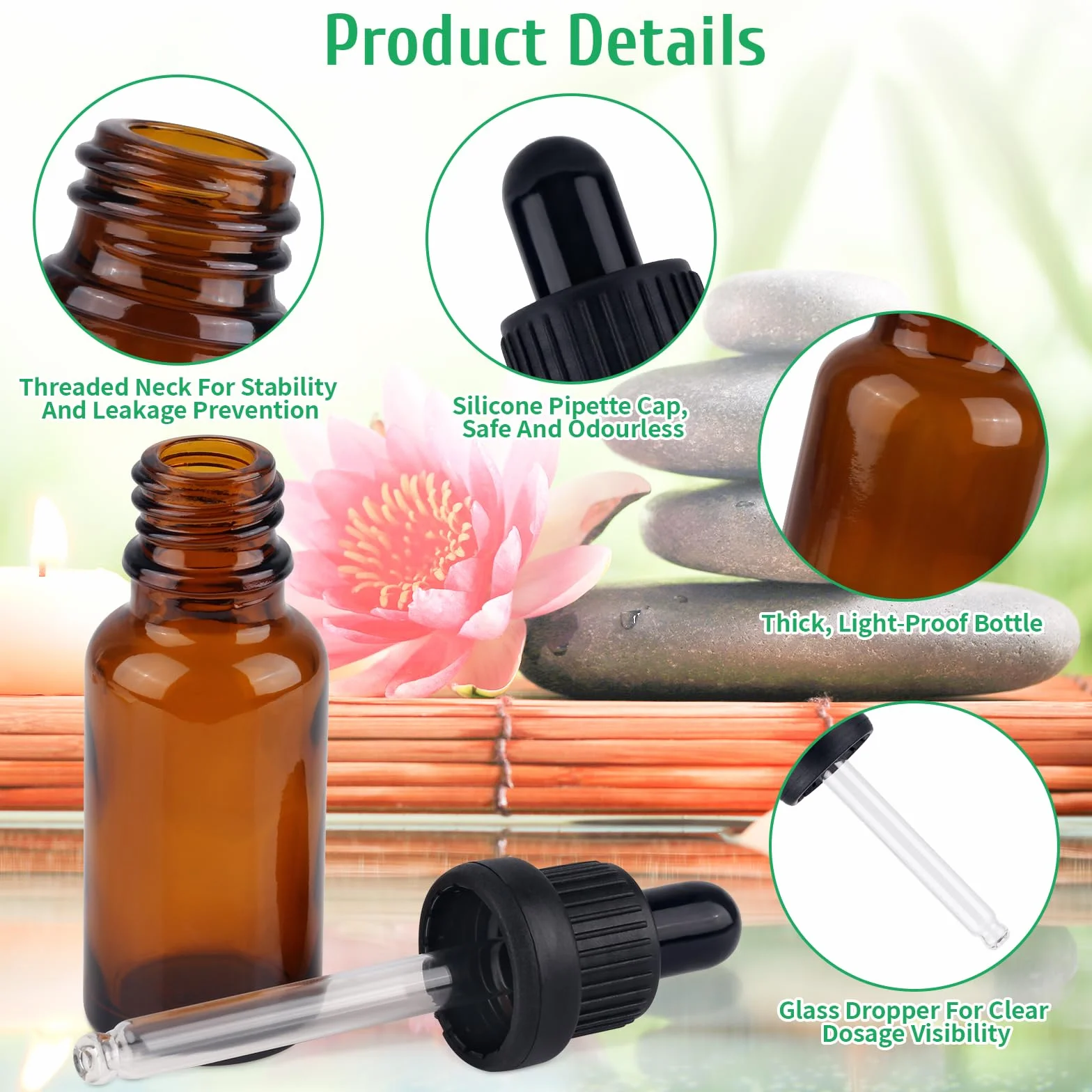 10 sztuk z pipetą 20 ml, brązowe butelki, kroplomierz 20 ml, apteczna butelka z kroplomierzem, pipeta do olejków eterycznych, perfumy, roztwory