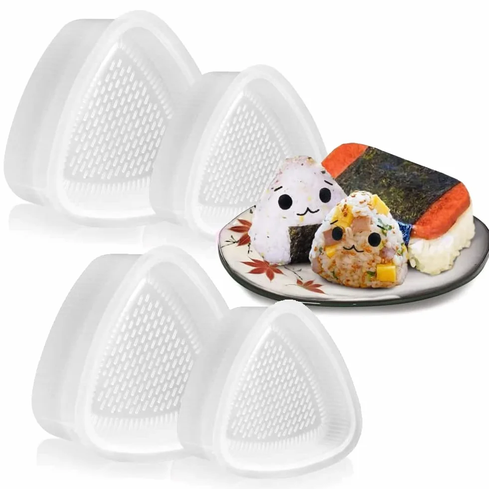 4 sztuki foremek Onigiri, trójkątna forma do sushi, forma do ryżu, zestaw 2 trójkątnych form do sushi do sushi Onigiri, nadaje się do trójkątnego sushi, narzędzie do ryżu Onigiri