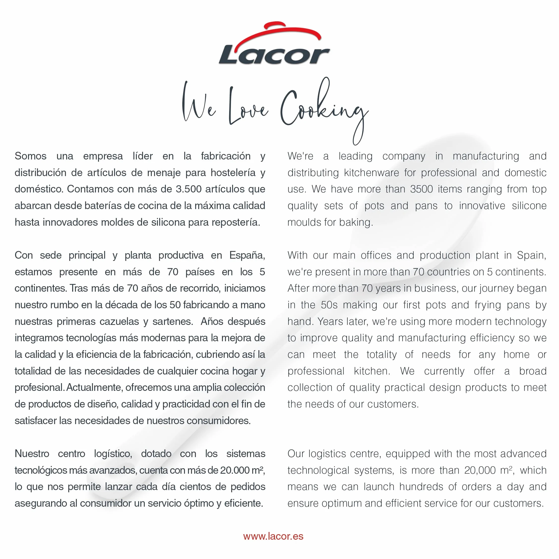 Lacor Melamine Classic łyżka biała 18 cm