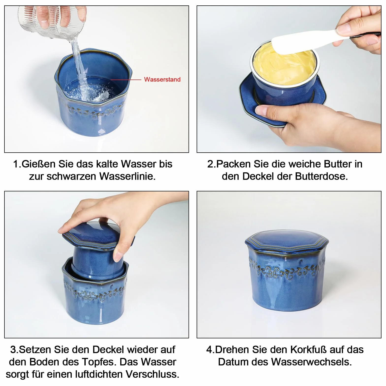 Masło ceramiczne 280g z chłodzeniem i pokrywką