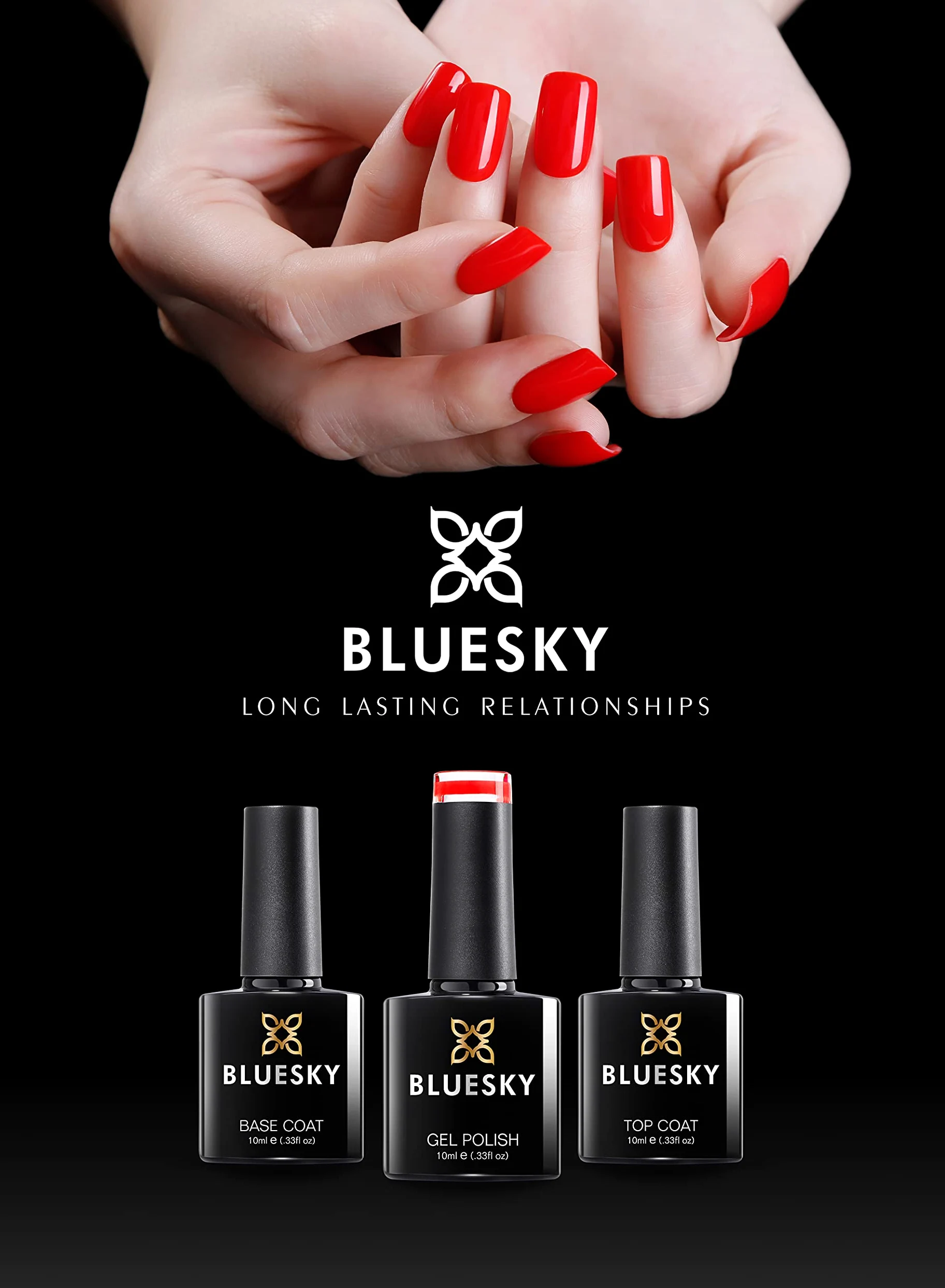 Bluesky Lucky zestaw 6 lakierów do paznokci żelowych/UV: Lucky Set 12, 6 x 10 ml, żółty, zielony, pomarańczowy, czarny i niebieski (wymaga suszenia pod lampą UV lub LED)