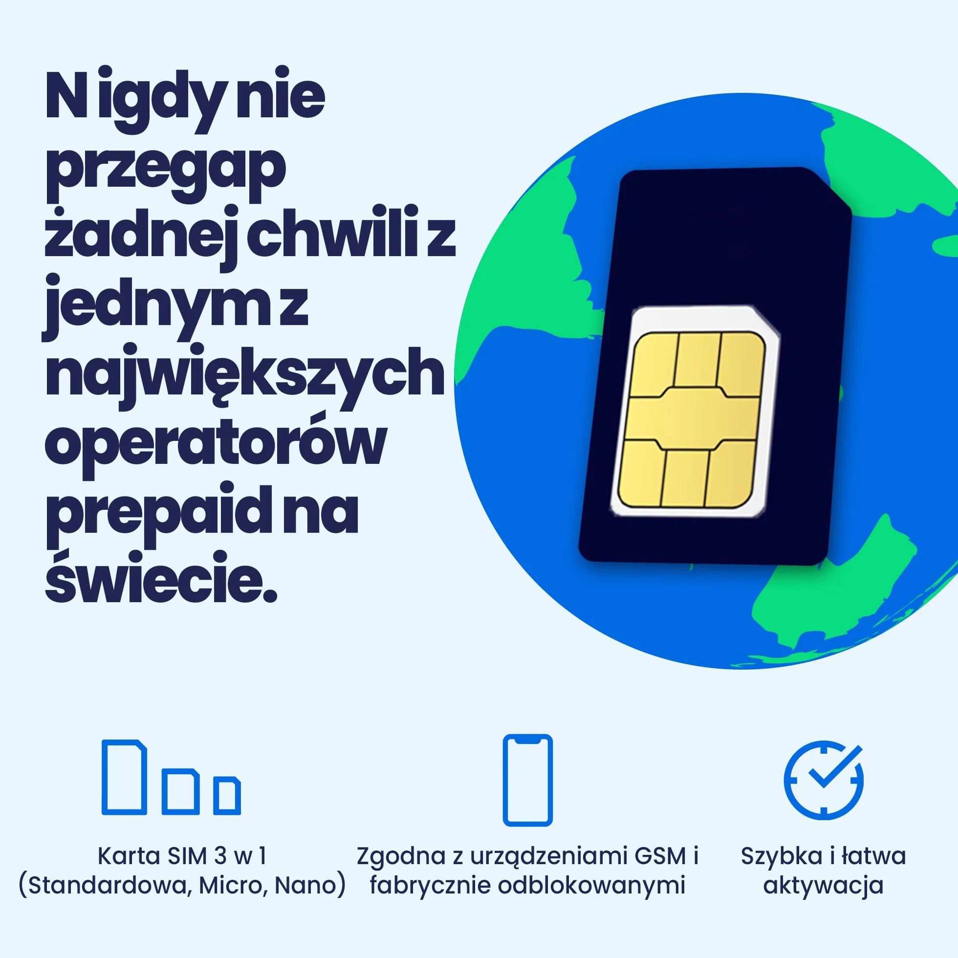 Lycamobile Przedpłacona Fizyczna Karta SIM USA na 30 Dni - 3GB Szybkiego Internetu 4G LTE/5G, Międzynarodowe Rozmowy i SMS-y do Ponad 100 Krajów, Szybka Aktywacja, Karta SIM do Telefonu w USA