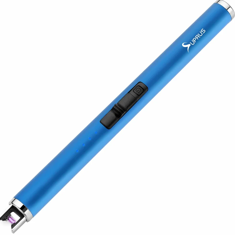 SUPRUS Zapalniczka plazmowa, elektroniczna, potrójne bezpieczeństwo, ładowanie przez USB, niebieska