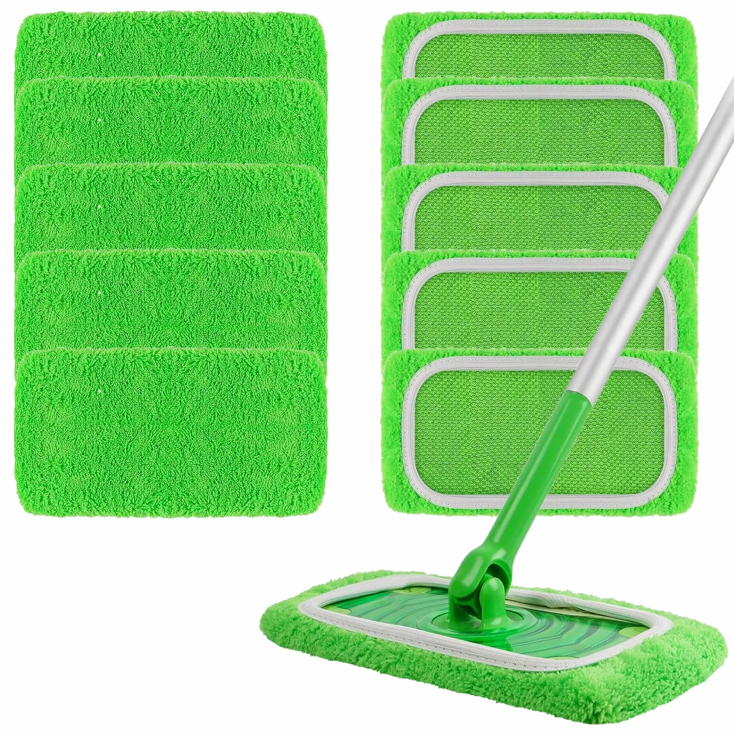 10 sztuk słuchawek z mikrofibry do Swiffer, 10 szt. Słuchawki z mikrofibry do Swiffer, ściereczka do mycia podłóg do mokrych i suchych zastosowań, ściereczki wielokrotnego użytku z mikrofibry