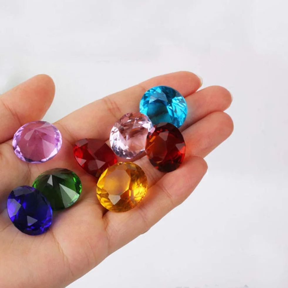 ToBeIT Diamenty akrylowe kolorowe ok. 145 sztuk 20 mm kryształki diamentowe przezroczyste kryształki przezroczyste dekoracja stołu dekoracja weselna (20 mm kolorowe diamenty)