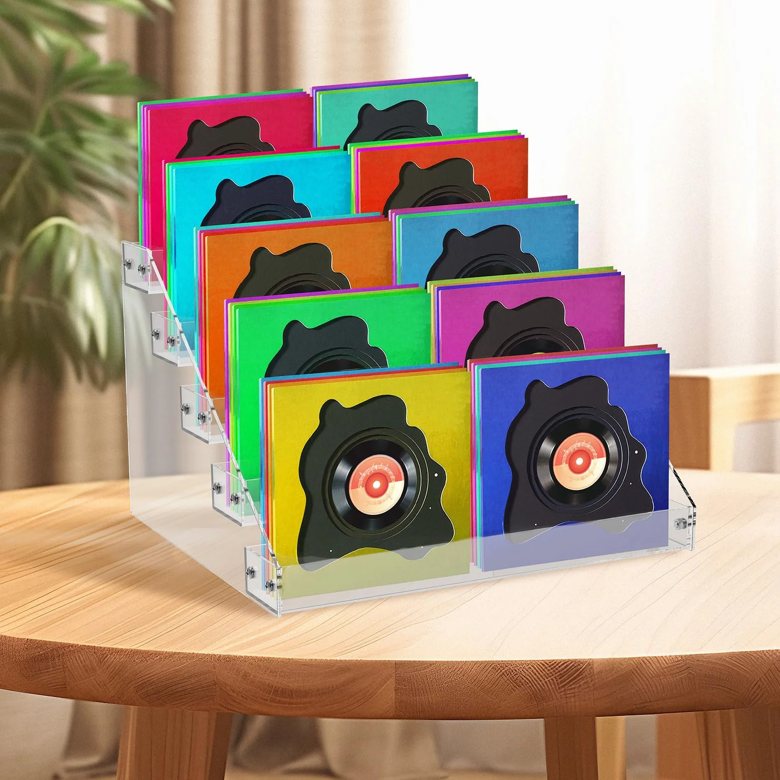 Akrylowy stojak na płyty CD, przezroczysta półka do przechowywania płyt DVD, duża pojemność, półka na płyty CD, łatwa w instalacji, wielopoziomowa półka ekspozycyjna do przechowywania i organizacji