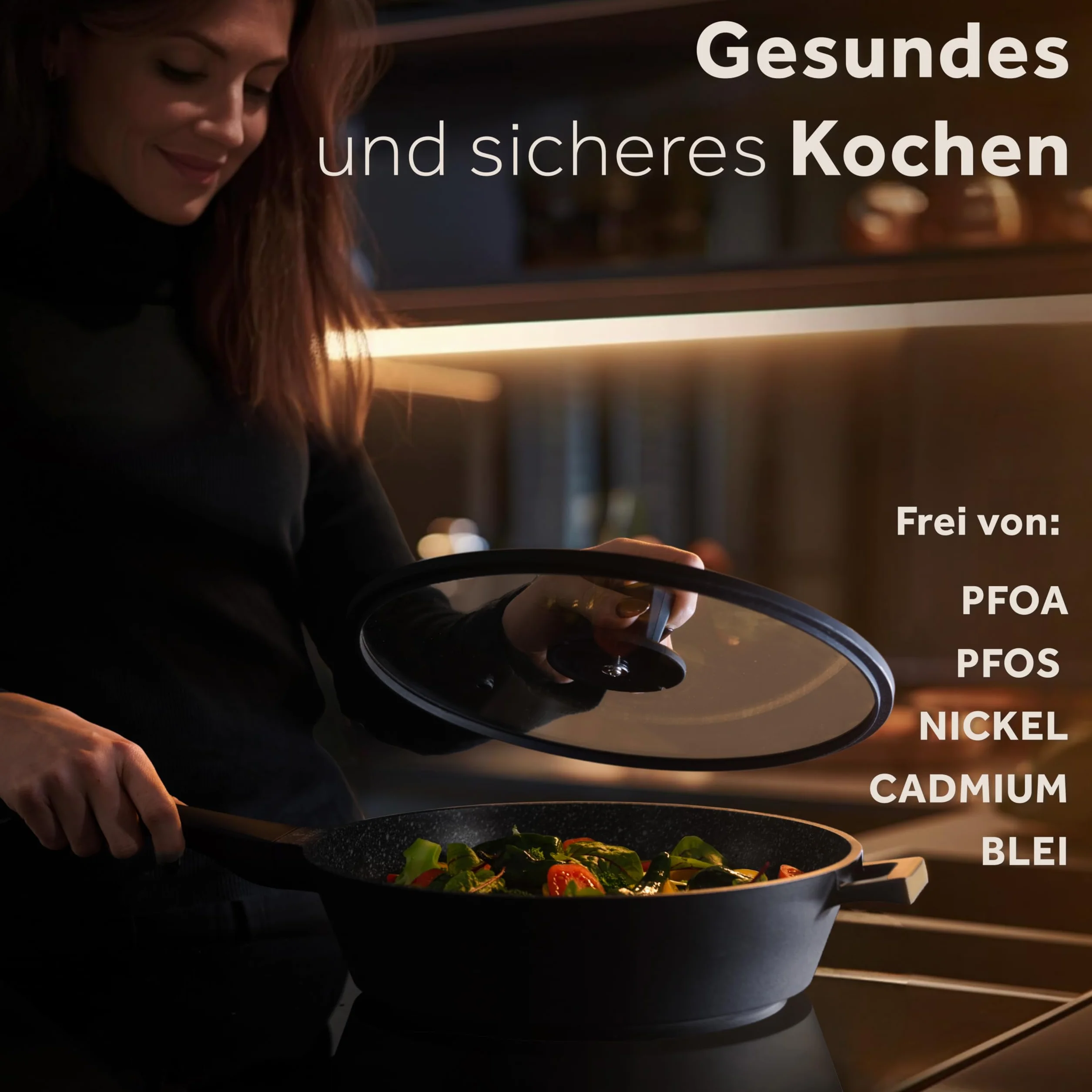 ZWIEGER Patelnia głęboka 28 cm z pokrywką i przekładką filcową
