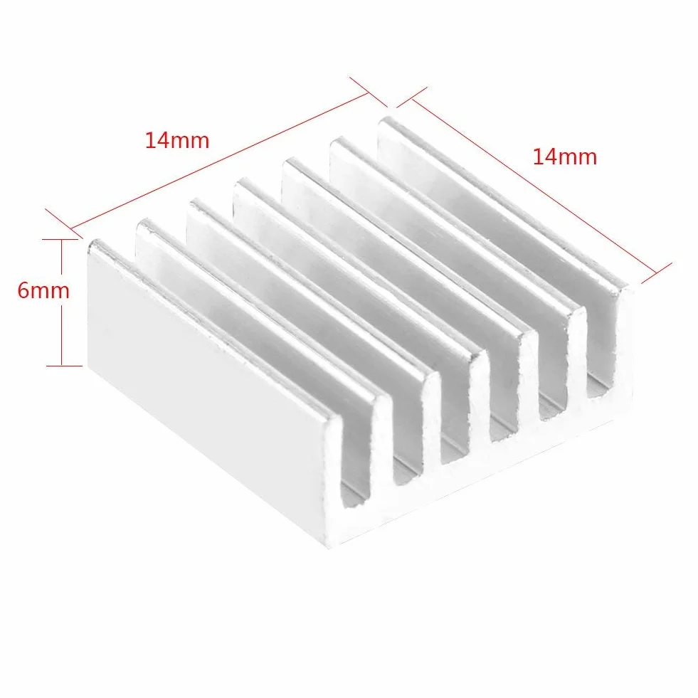 12 szt. Mini Radiator Aluminiowy Vrm Radiator, Mały Radiator 15mm Mini Radiator Chłodnica 14x14x6mm Mały Zestaw Chłodzący z Klej Samoprzylepny z Tyłu