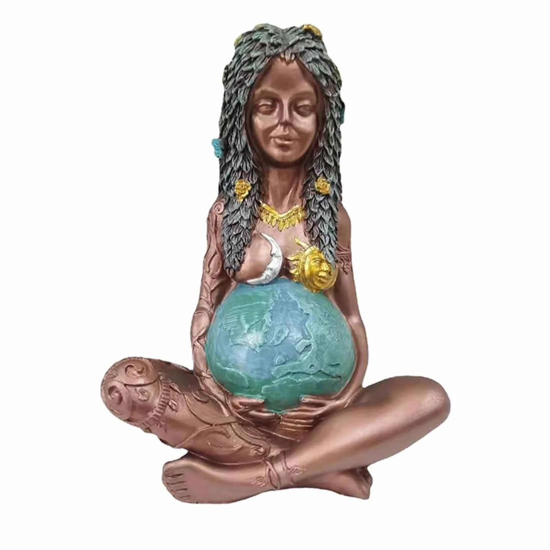Statuetka Matki Ziemi, małe ozdoby Gai Millennial, dekoracja bogini Gaea, natura rzeźba z żywicy, figurki kolekcjonerskie, świetna sztuka do dekoracji domu lub biura (Gaia)